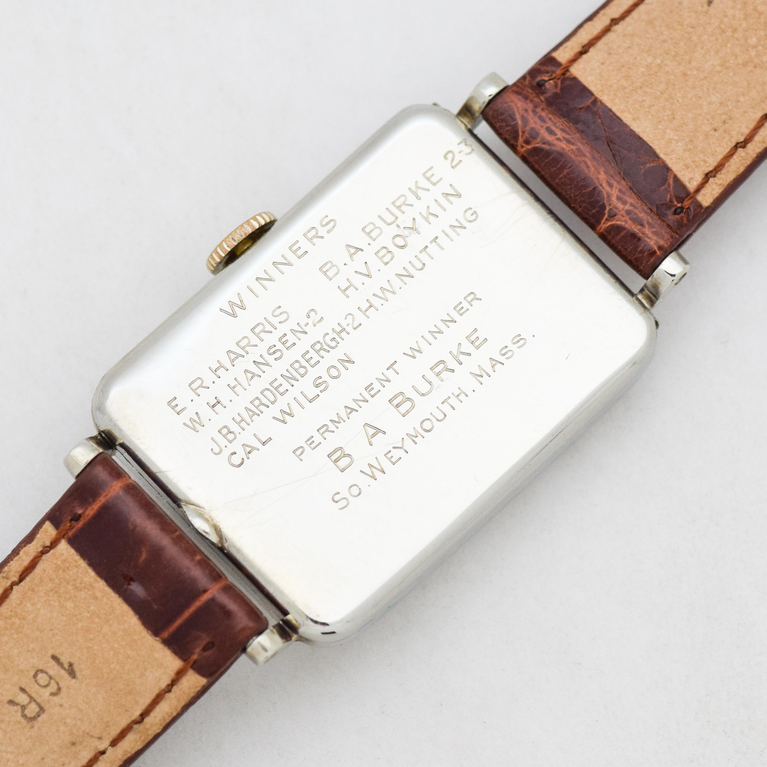 Vintage Tiffany & Co. Rectangular-Shaped 18 Karat Gold Watch, 1920s-1930s In Excellent Condition In Beverly Hills, CA