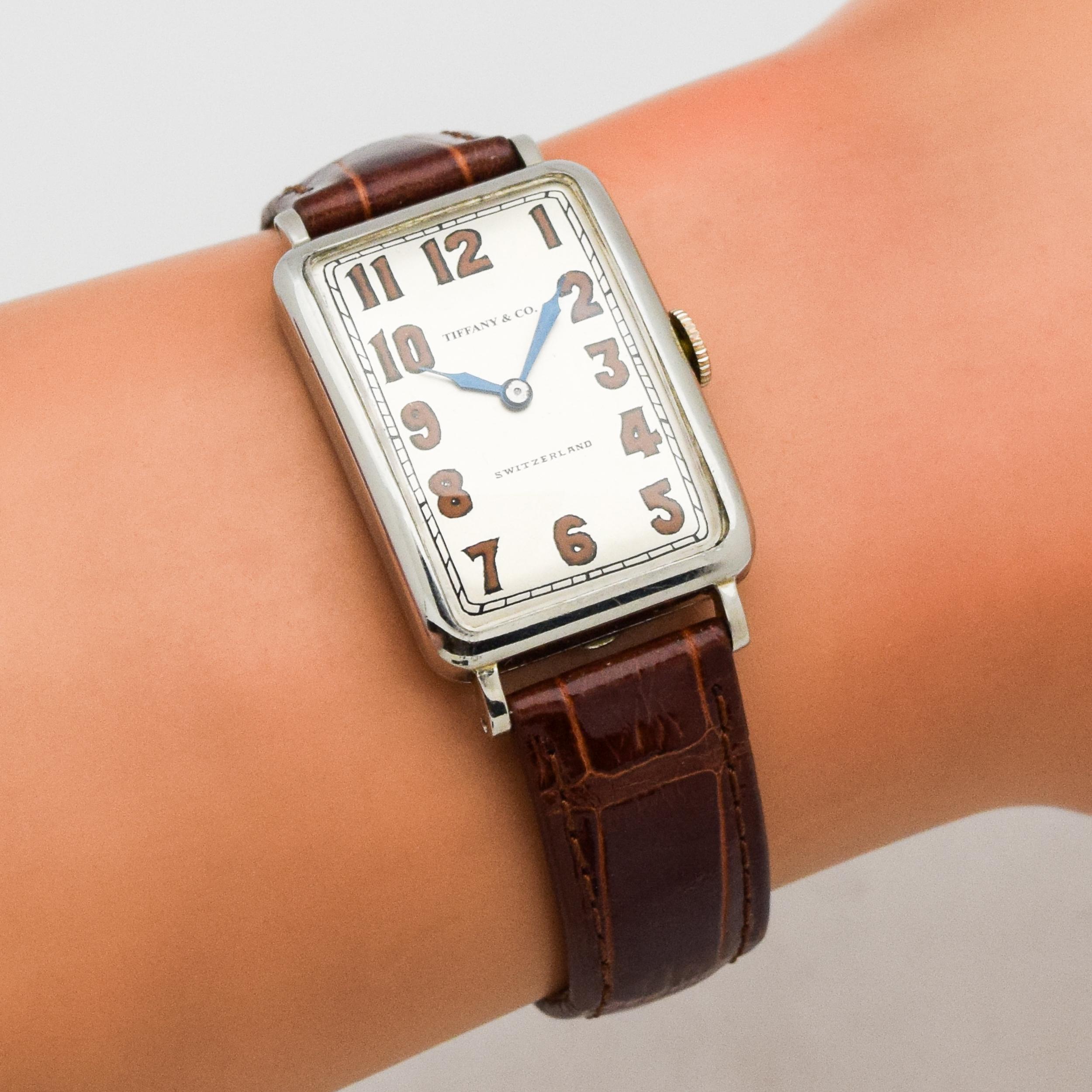 Vintage Tiffany & Co. Rectangular-Shaped 18 Karat Gold Watch, 1920s-1930s 3