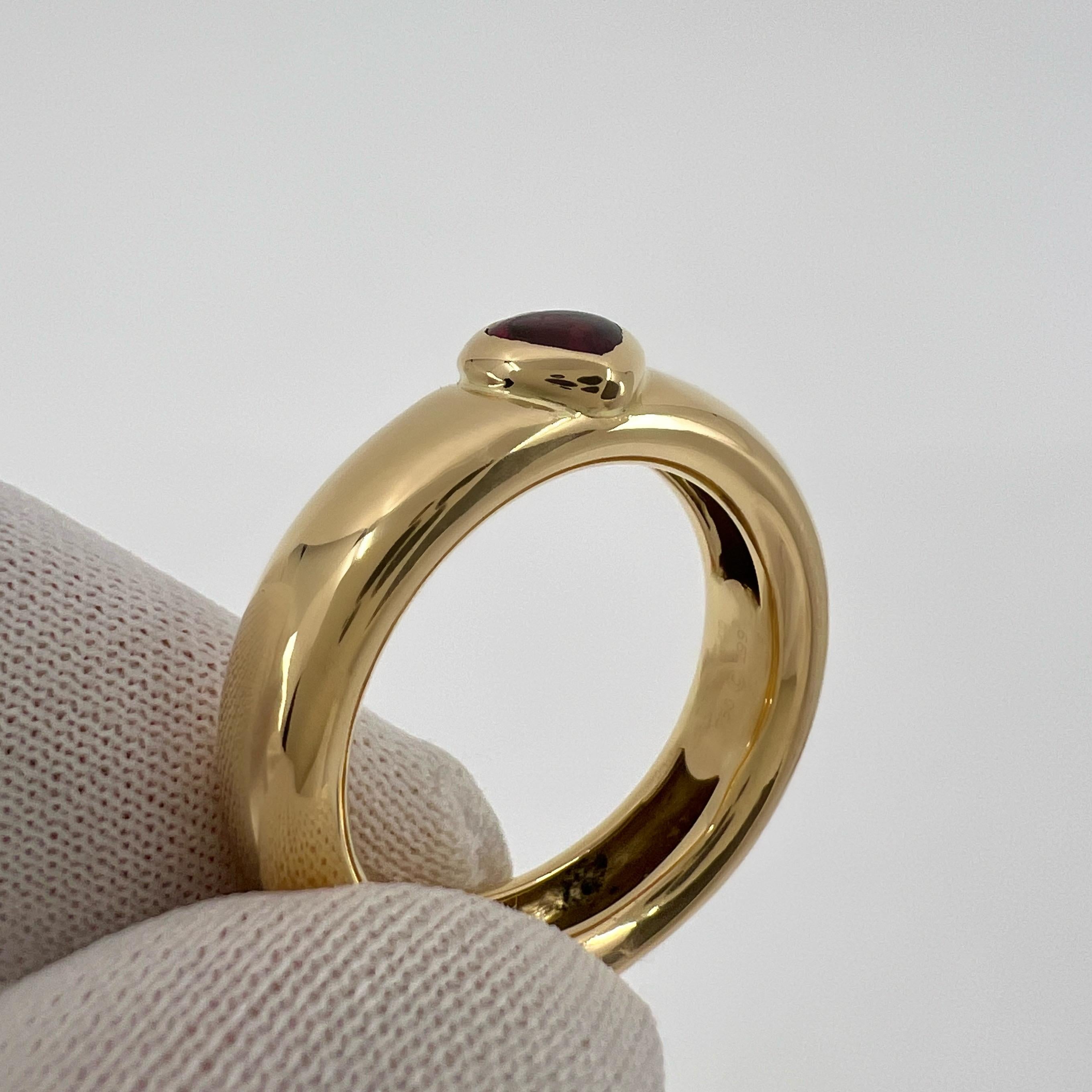 Weinlese Tiffany & Co. Rot Rosa Rubellit Turmalin Herzschliff 18k Gold Band Ring Damen