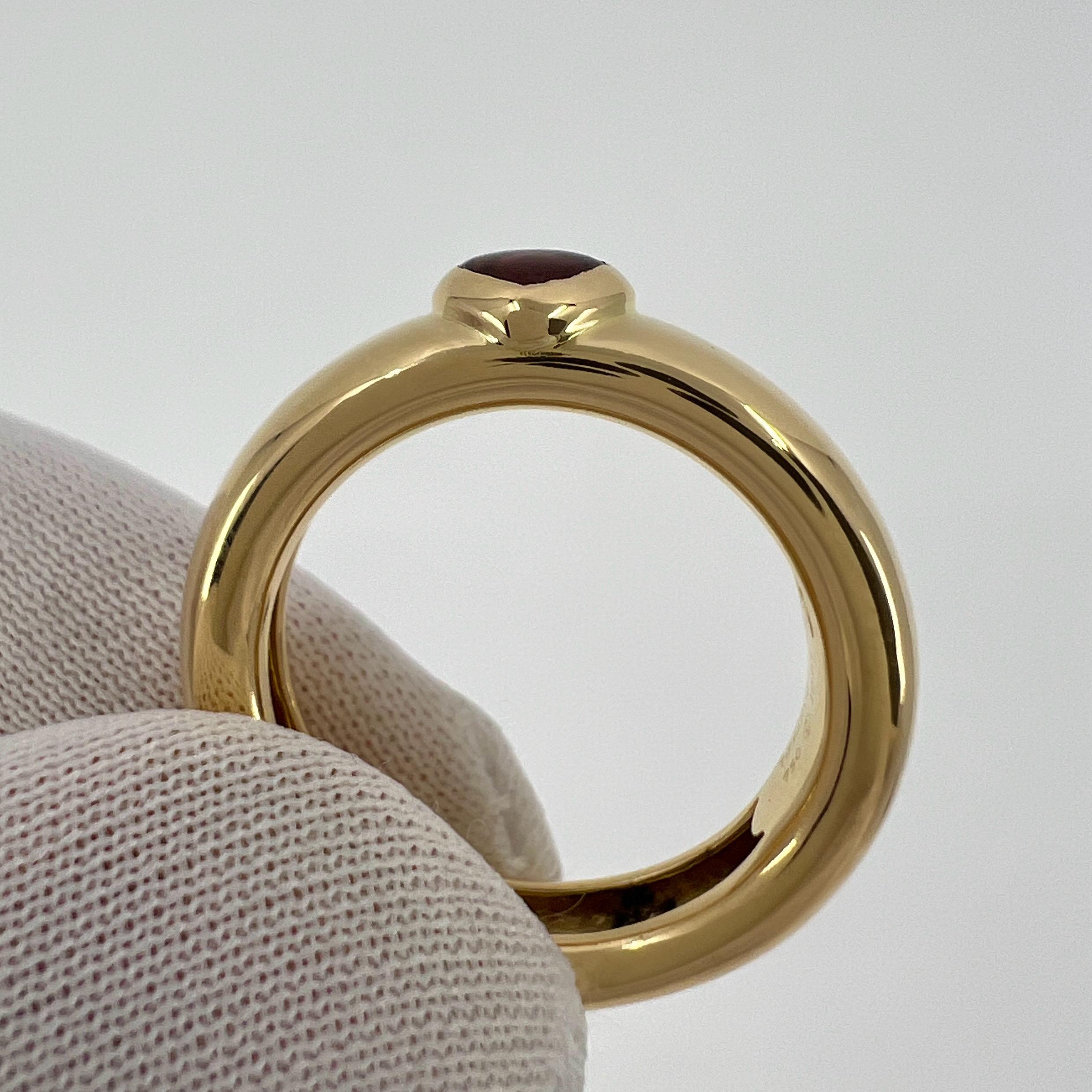 Weinlese Tiffany & Co. Rot Rosa Rubellit Turmalin Herzschliff 18k Gold Band Ring 3