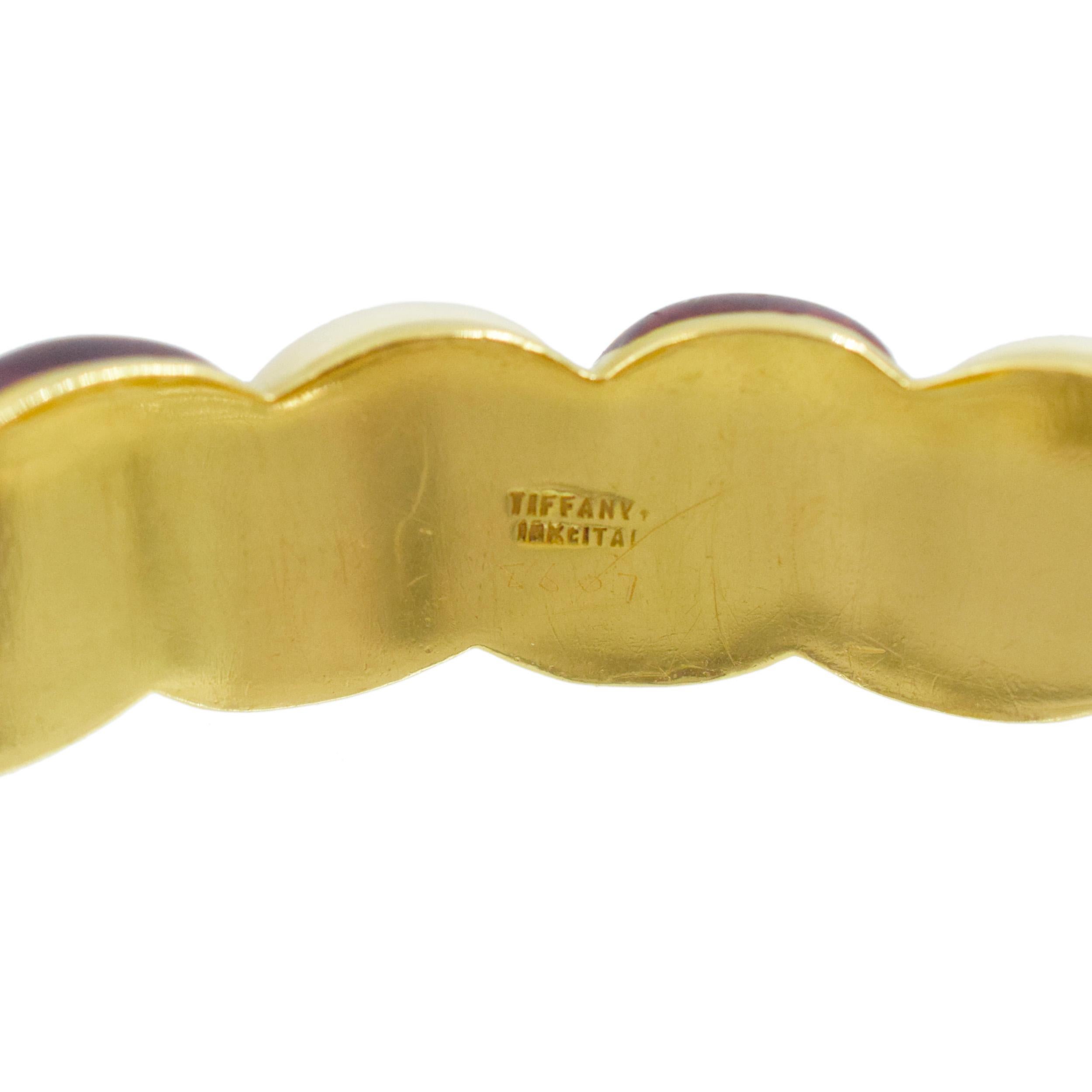 Vintage Tiffany & Co. Red & White Enamel Bracelet Yellow Gold. For Sale 7