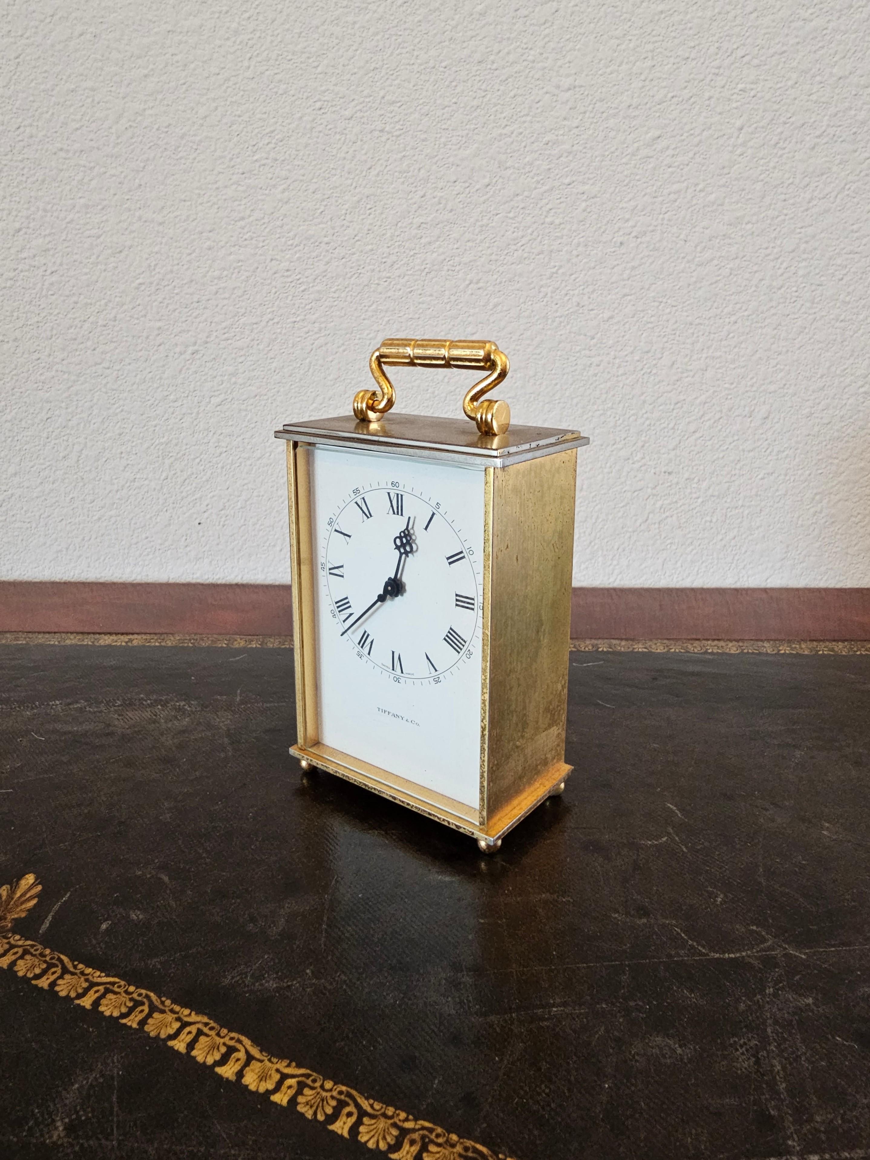20th Century Vintage Tiffany & Co. Retailed 8-Day Carriage Clock
