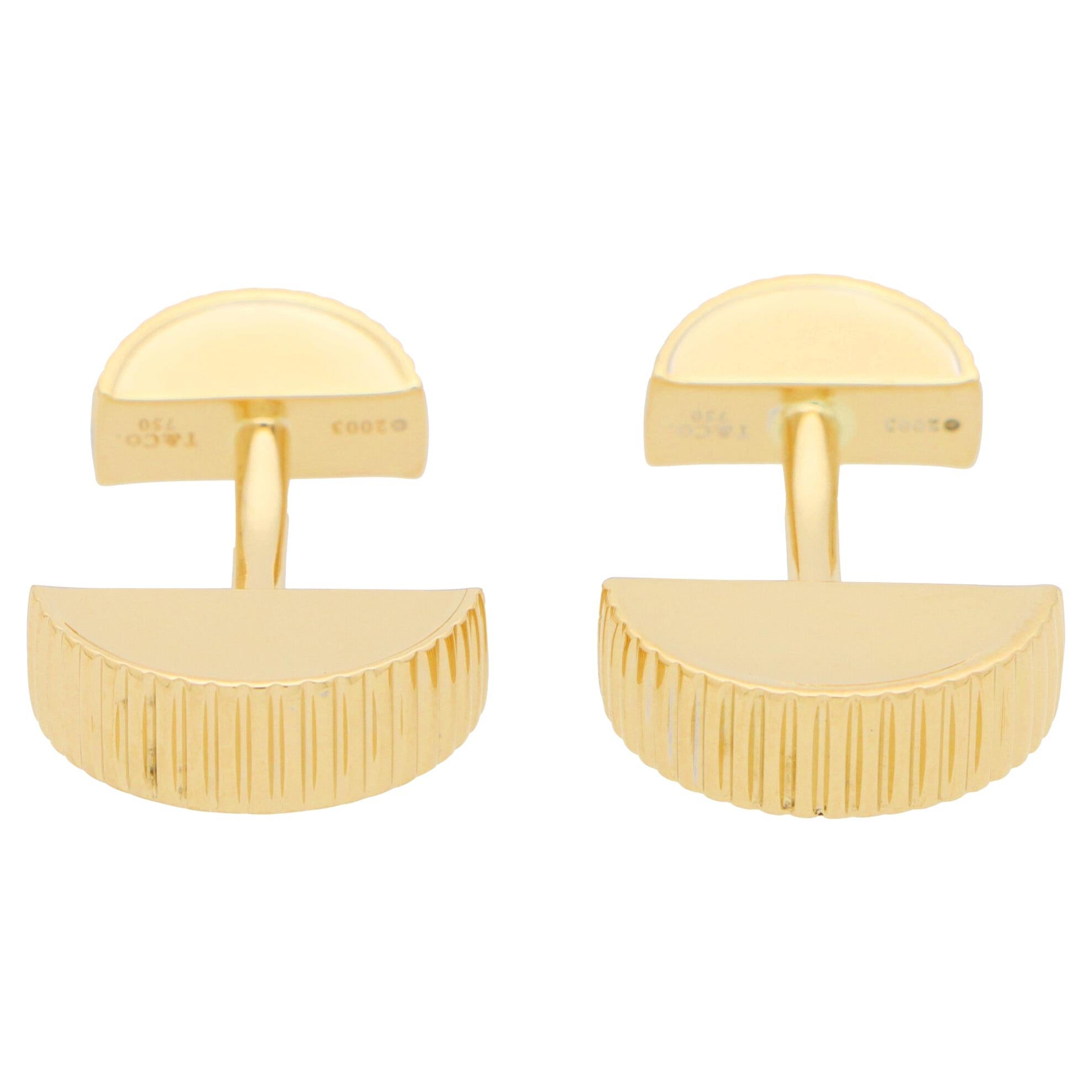 Vintage Tiffany & Co. Retro Cufflinks in Solid 18k Yellow Gold