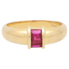 Vintage Tiffany & Co. Retro Ruby Ring Set in 18k Yellow Gold