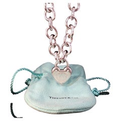 Vintage Tiffany & Co Return To Tiffany LOVE Heart Clasp Bracelet 925 Silver 8''
