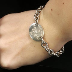 Vintage Tiffany & Co Return To Tiffany Oval Tag Bracelet Sterling Silver 7.5