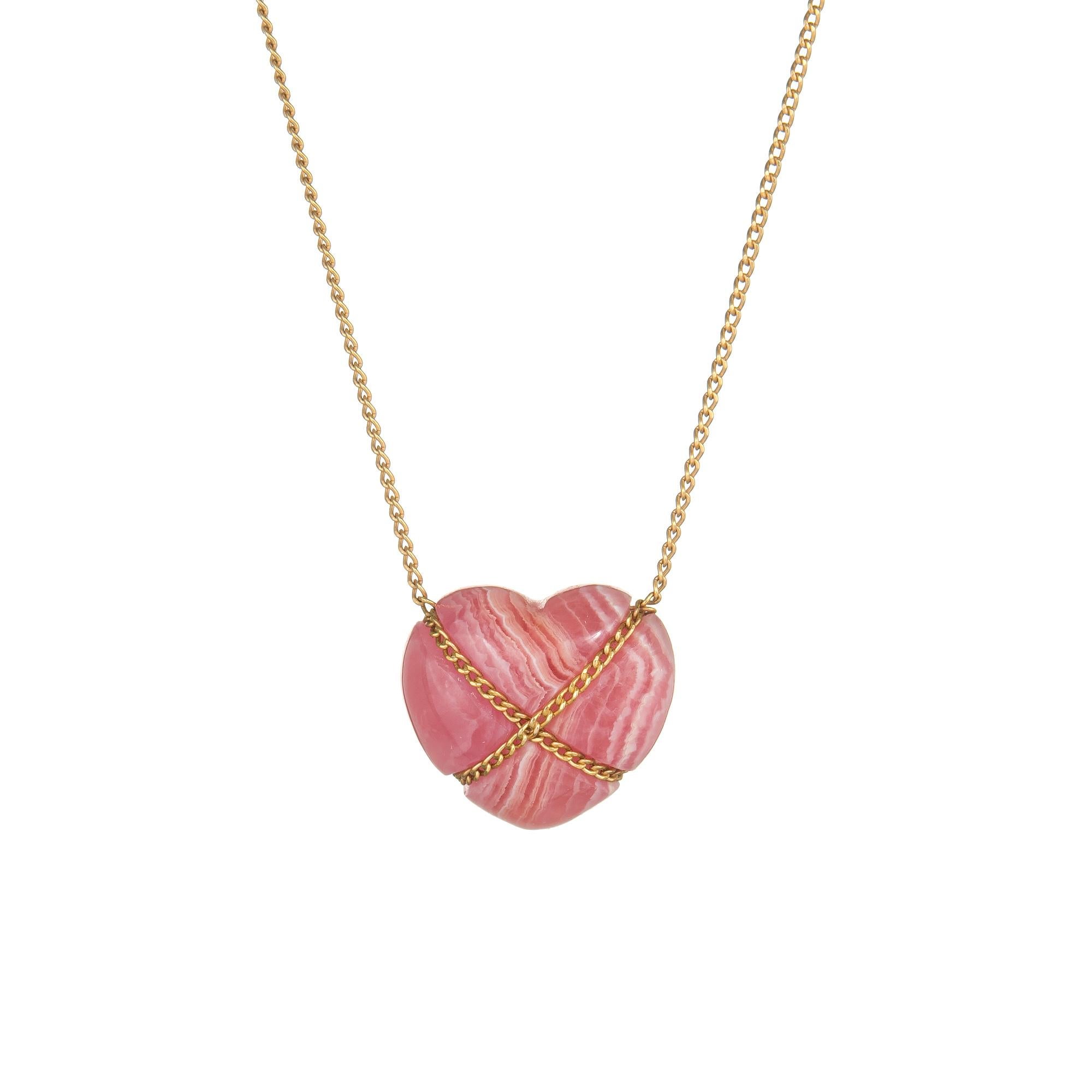 tiffany gold and pink heart necklace
