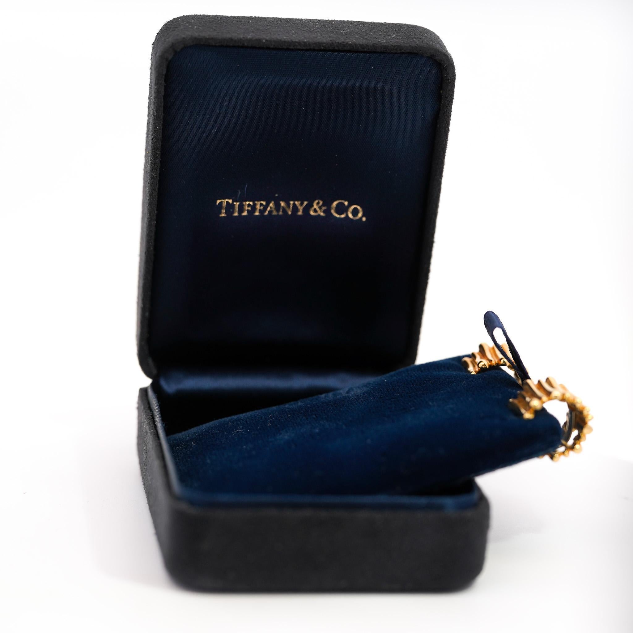 Vintage Tiffany & Co. Ribbed 18K Gold Ring & Earring Jewelry Set 6