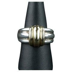 Tiffany & Co. d'epoca. Anello in argento 925/- e 18 carati. Oro