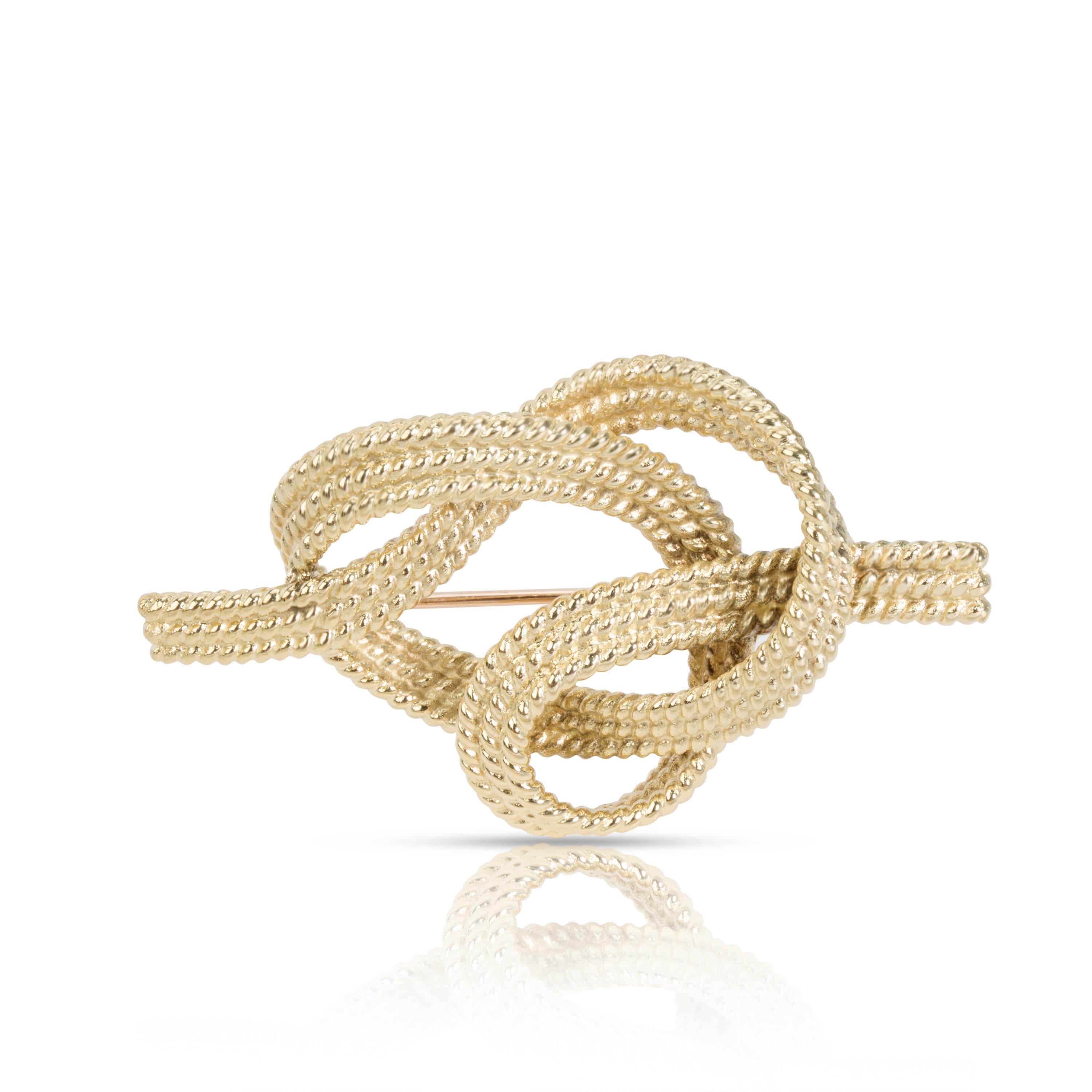 Women's Vintage Tiffany & Co. Rope Knot Brooch in 18 Karat Yellow Gold