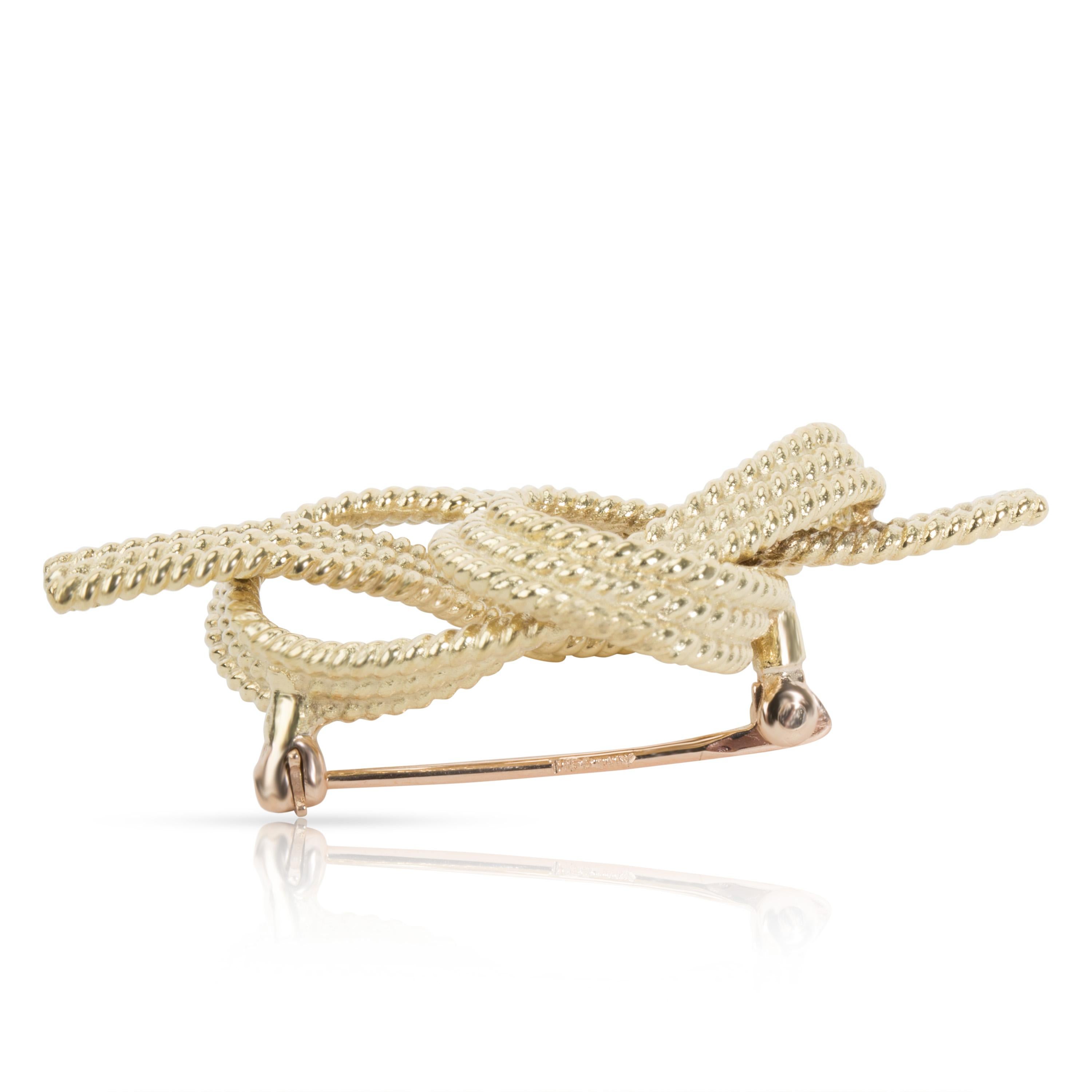 Vintage Tiffany & Co. Rope Knot Brooch in 18 Karat Yellow Gold In Excellent Condition In New York, NY