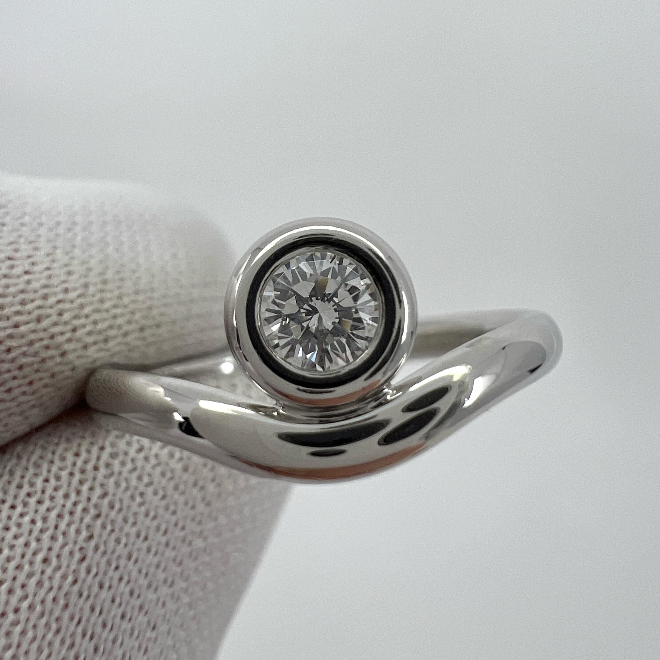 Vintage Tiffany & Co. Round Bezel Brilliant Cut Diamond Platinum Solitaire Ring 5