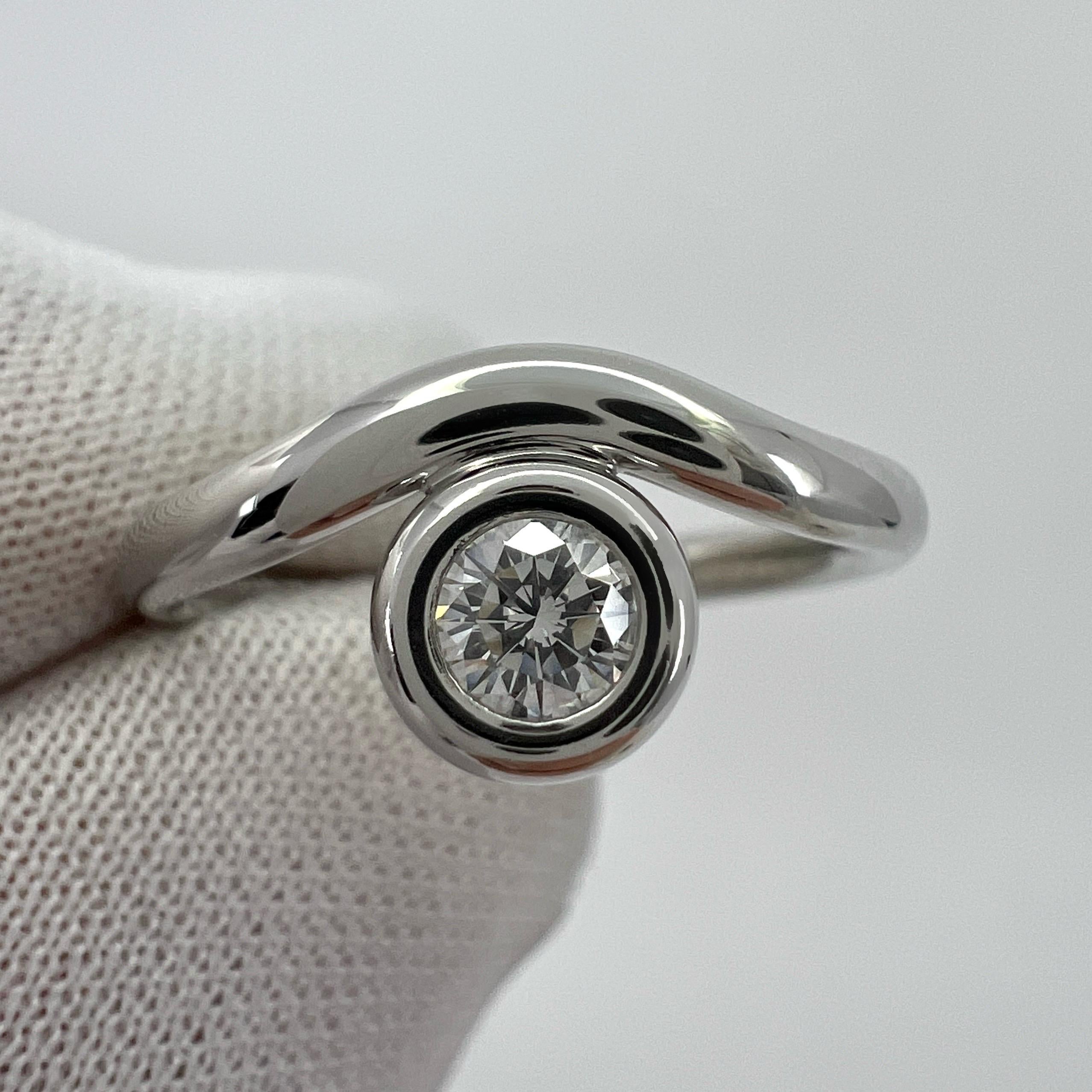Vintage Tiffany & Co. Round Bezel Brilliant Cut Diamond Platinum Solitaire Ring 3