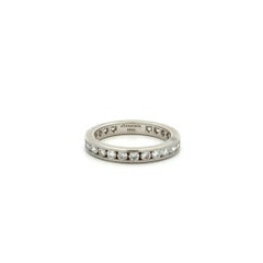 Vintage TIFFANY & Co Round Brilliant Cut Diamond Platinum 3mm Eternity Band Ring