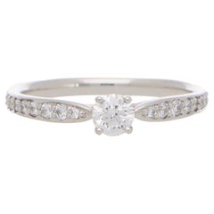 Weinlese Tiffany & Co. Runder Diamantring mit Brillantschliff aus Platin
