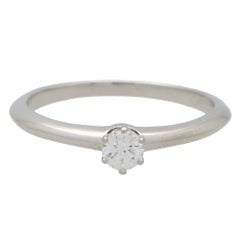 Vintage Tiffany & Co. Round Brilliant Cut Diamond Ring Set in Platinum
