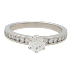 Vintage Tiffany & Co. Round Brilliant Cut Diamond Ring Set in Platinum