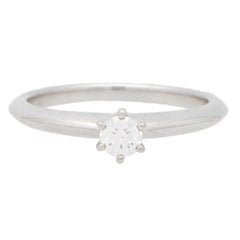 Vintage Tiffany & Co. Round Brilliant Cut Diamond Solitaire Ring in Platinum
