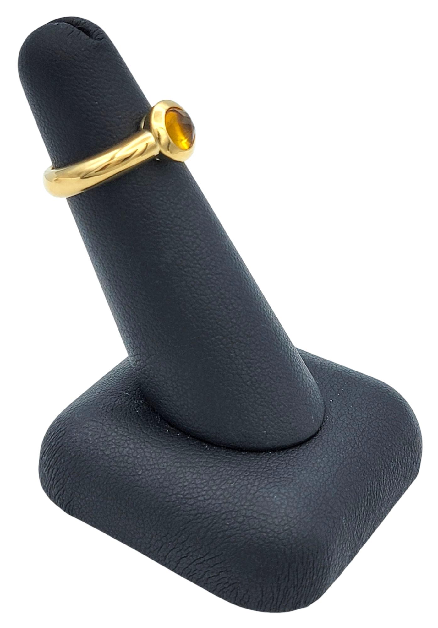 Weinlese Tiffany & Co. Citrin Solitär Ring mit rundem Schliff aus 18 Karat Gelbgold im Angebot 4