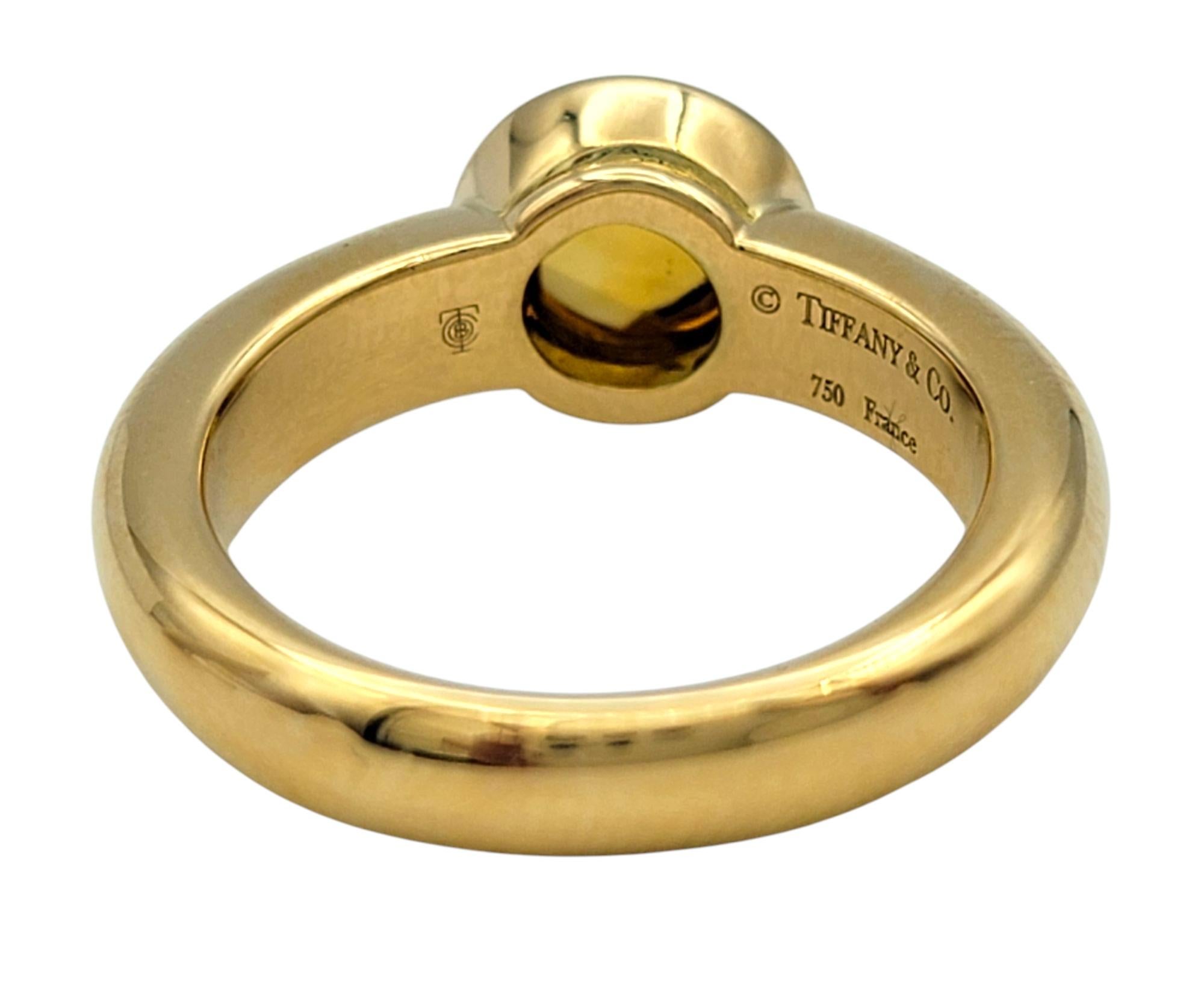 Weinlese Tiffany & Co. Citrin Solitär Ring mit rundem Schliff aus 18 Karat Gelbgold im Zustand „Gut“ im Angebot in Scottsdale, AZ