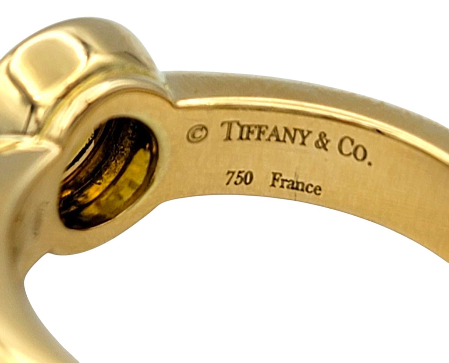 Weinlese Tiffany & Co. Citrin Solitär Ring mit rundem Schliff aus 18 Karat Gelbgold im Angebot 1