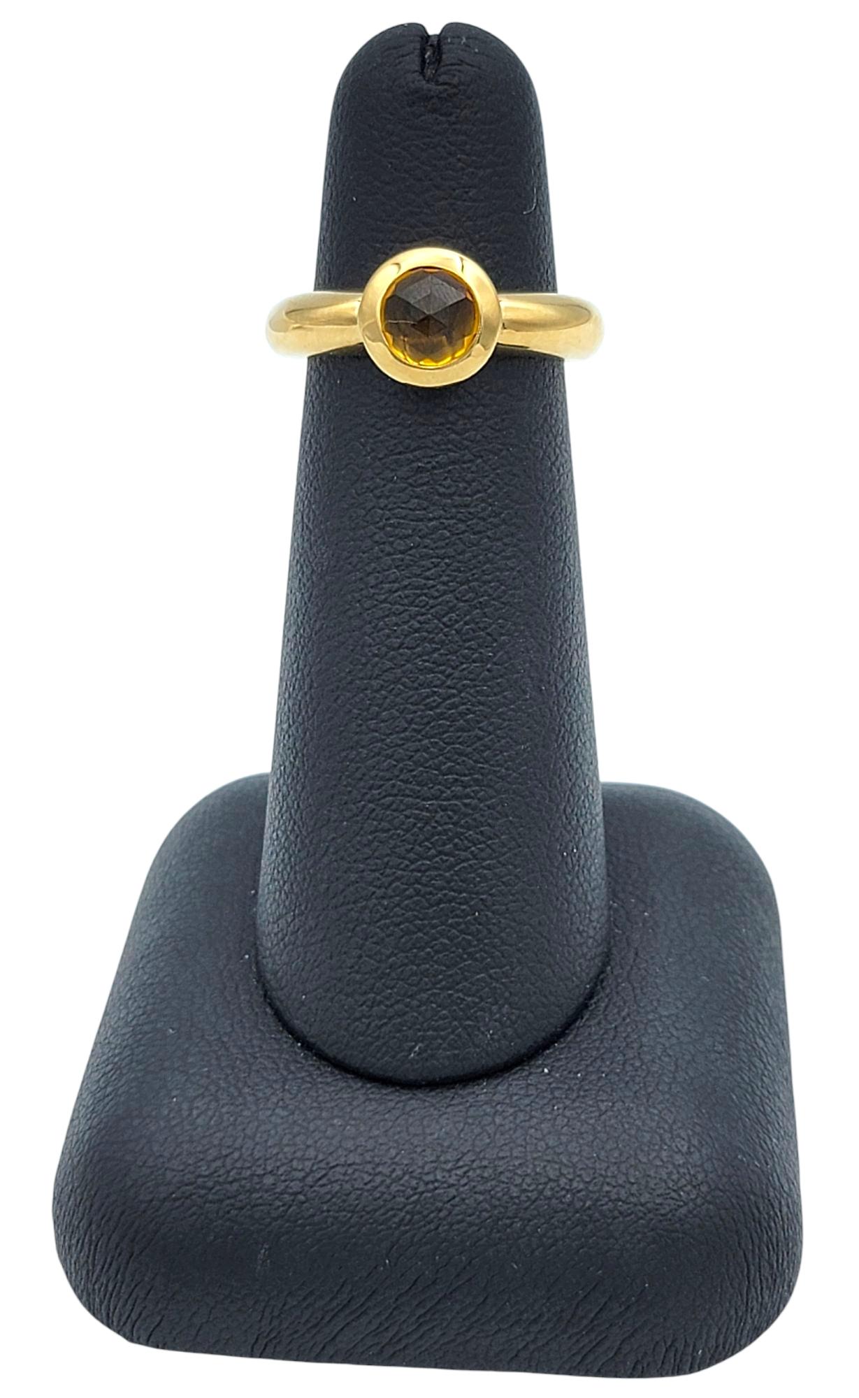 Weinlese Tiffany & Co. Citrin Solitär Ring mit rundem Schliff aus 18 Karat Gelbgold im Angebot 3