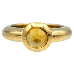 Vintage Tiffany & Co. Bague solitaire en or jaune 18 carats avec citrine taille ronde