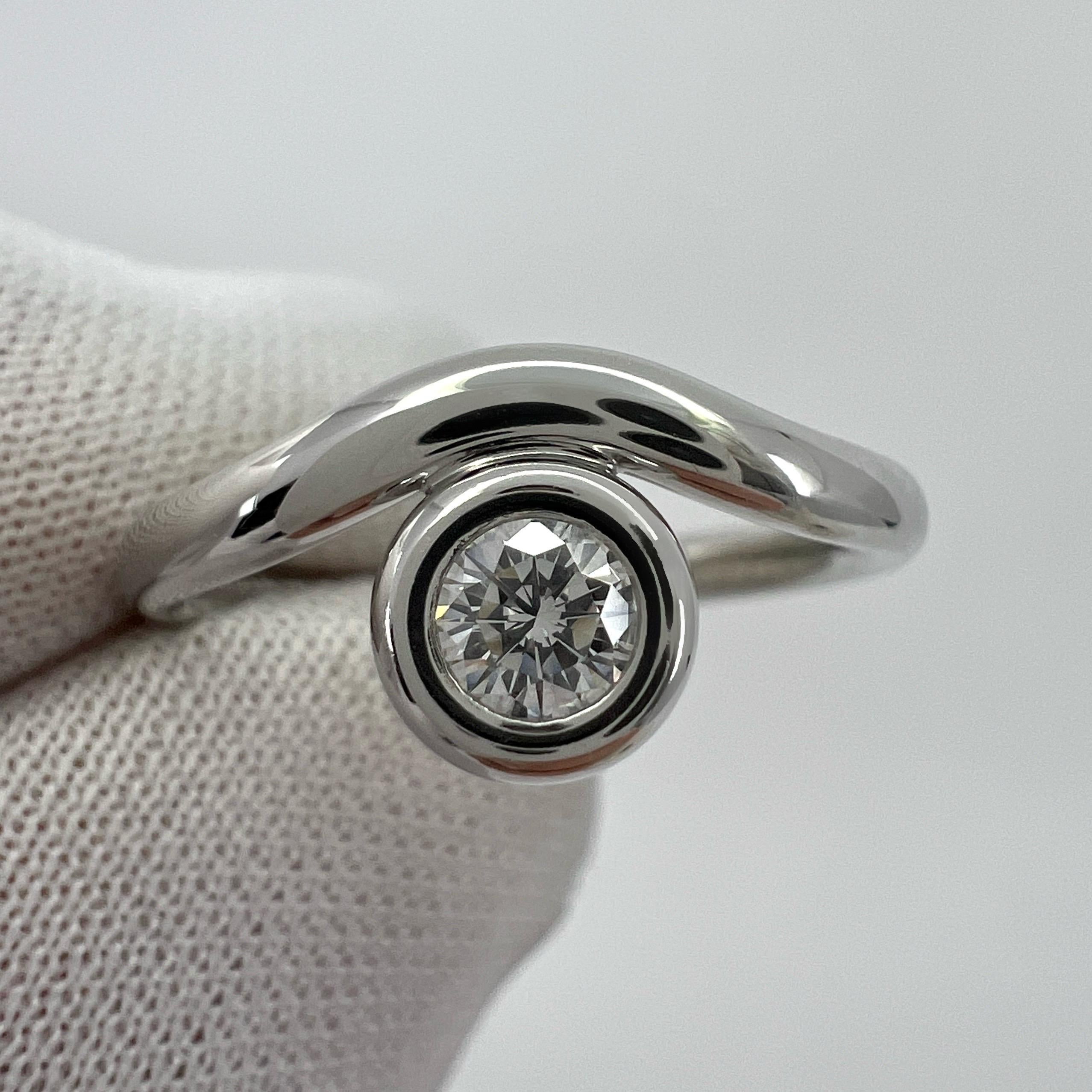Vintage Tiffany & Co. Round Cut Diamond By The Yard 950 Platinum Solitaire Ring For Sale 4