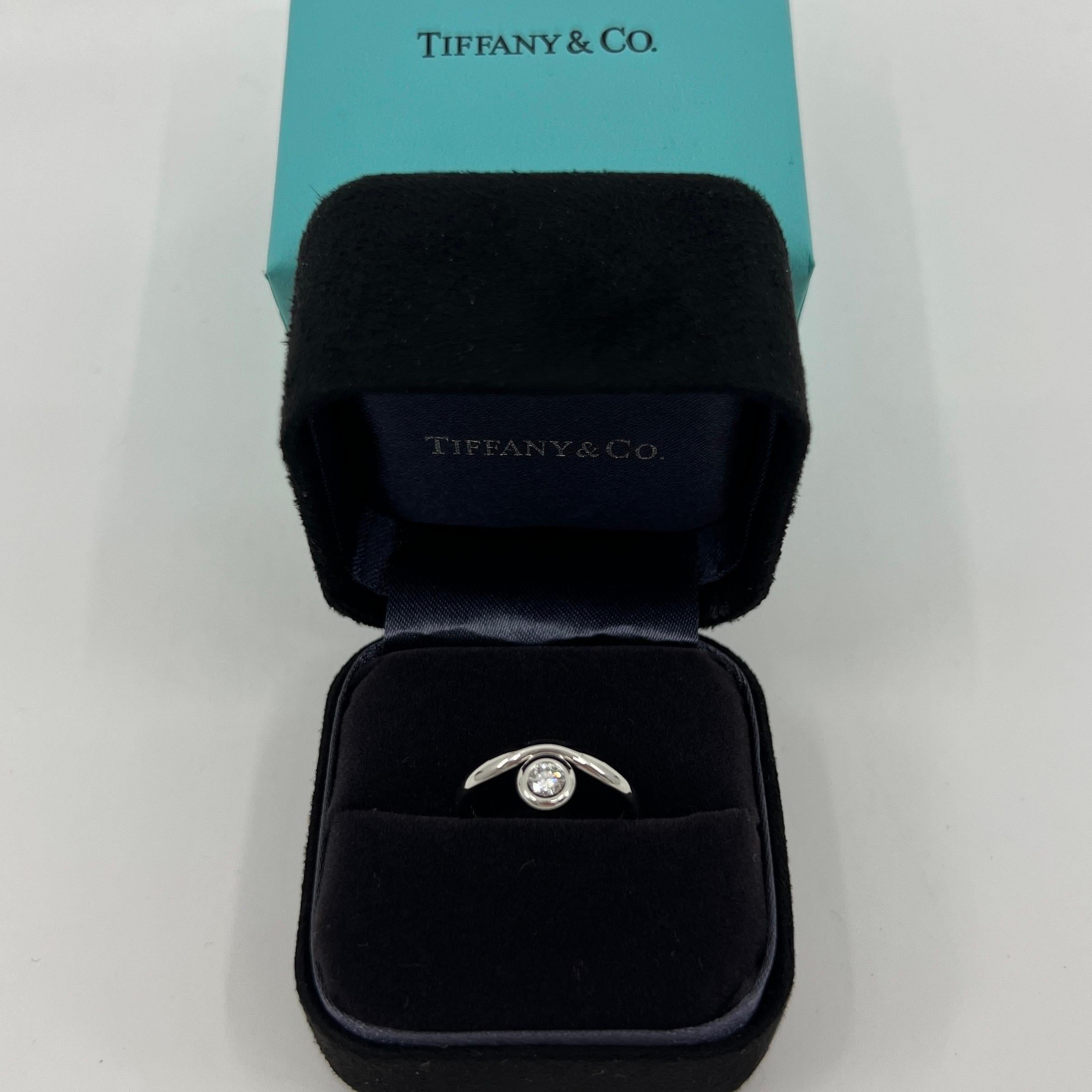 Vintage Tiffany & Co. Round Cut Diamond By The Yard 950 Platinum Solitaire Ring For Sale 5