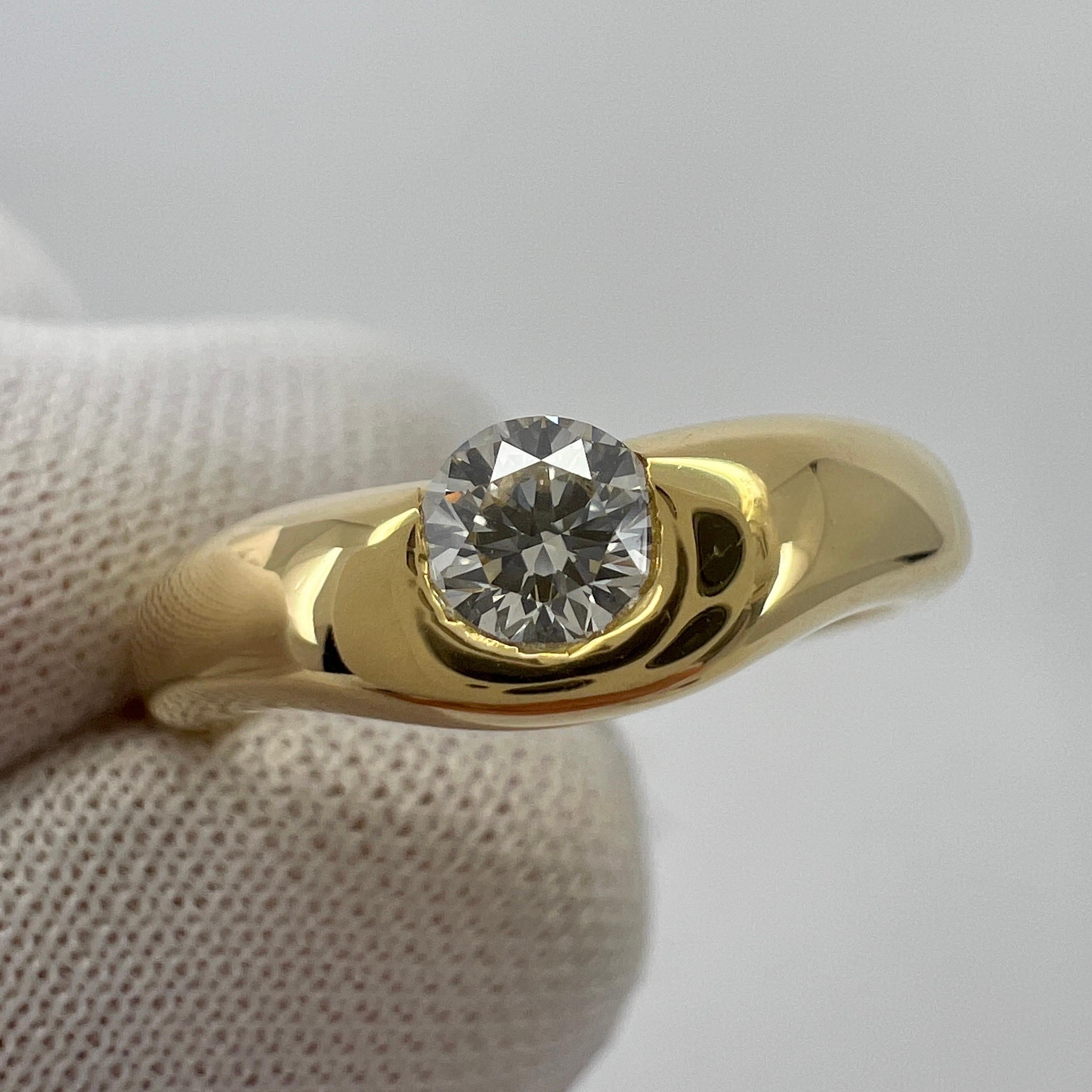 Weinlese Tiffany & Co. Rundschliff-Diamant Elsa Peretti 18k Gelb Solitaire Ring 6