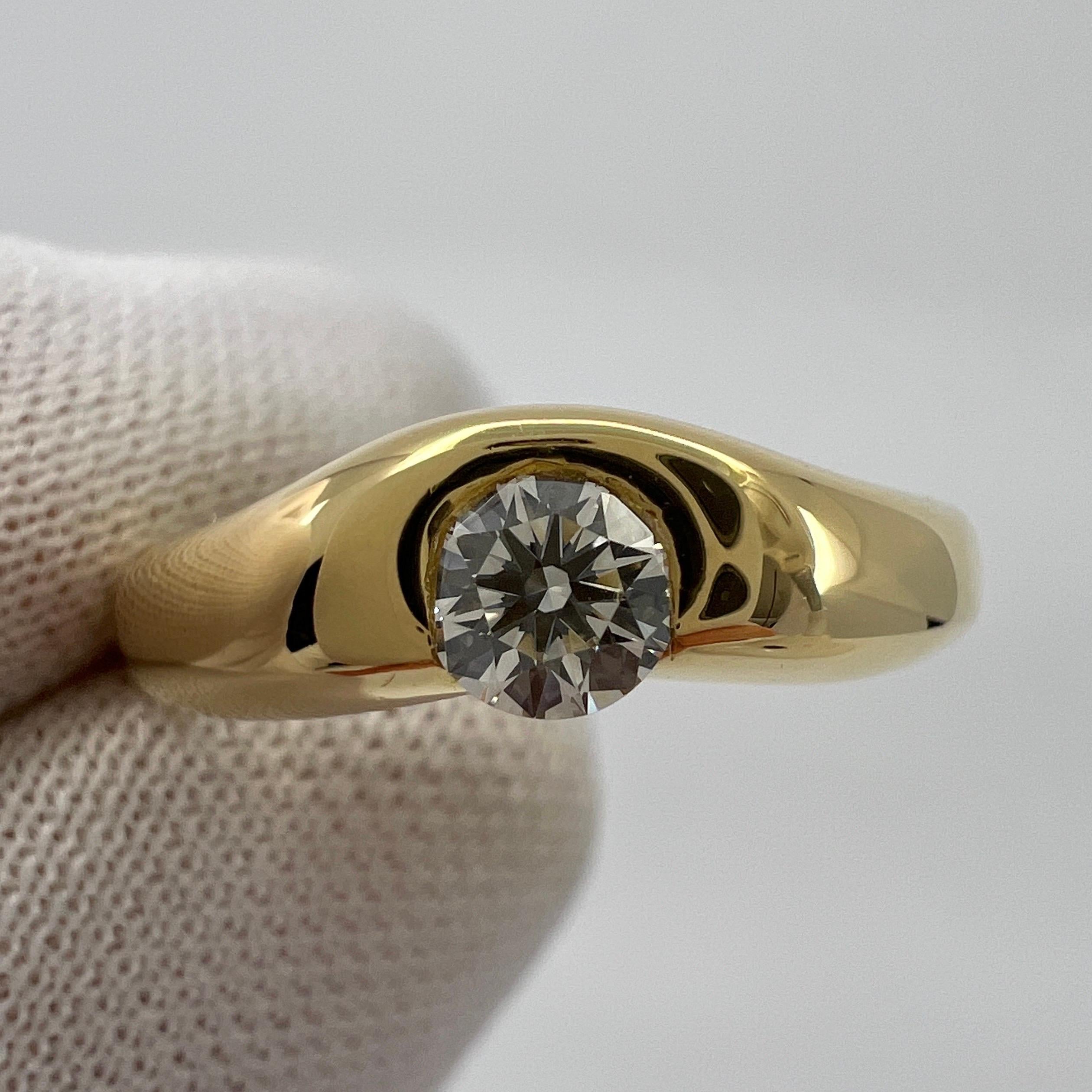 Weinlese Tiffany & Co. Rundschliff-Diamant Elsa Peretti 18k Gelb Solitaire Ring 8