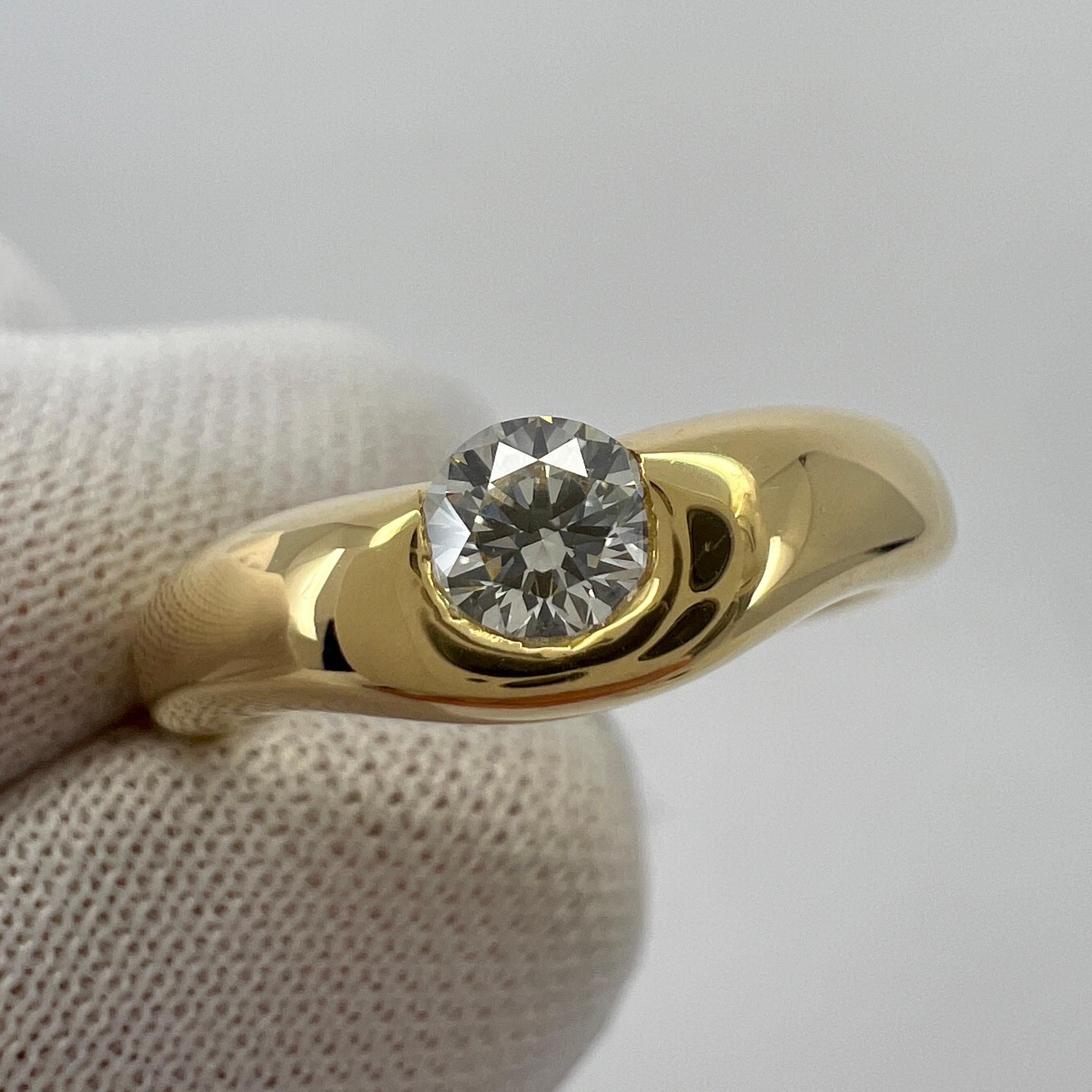 Weinlese Tiffany & Co. Rundschliff-Diamant Elsa Peretti 18k Gelb Solitaire Ring 9