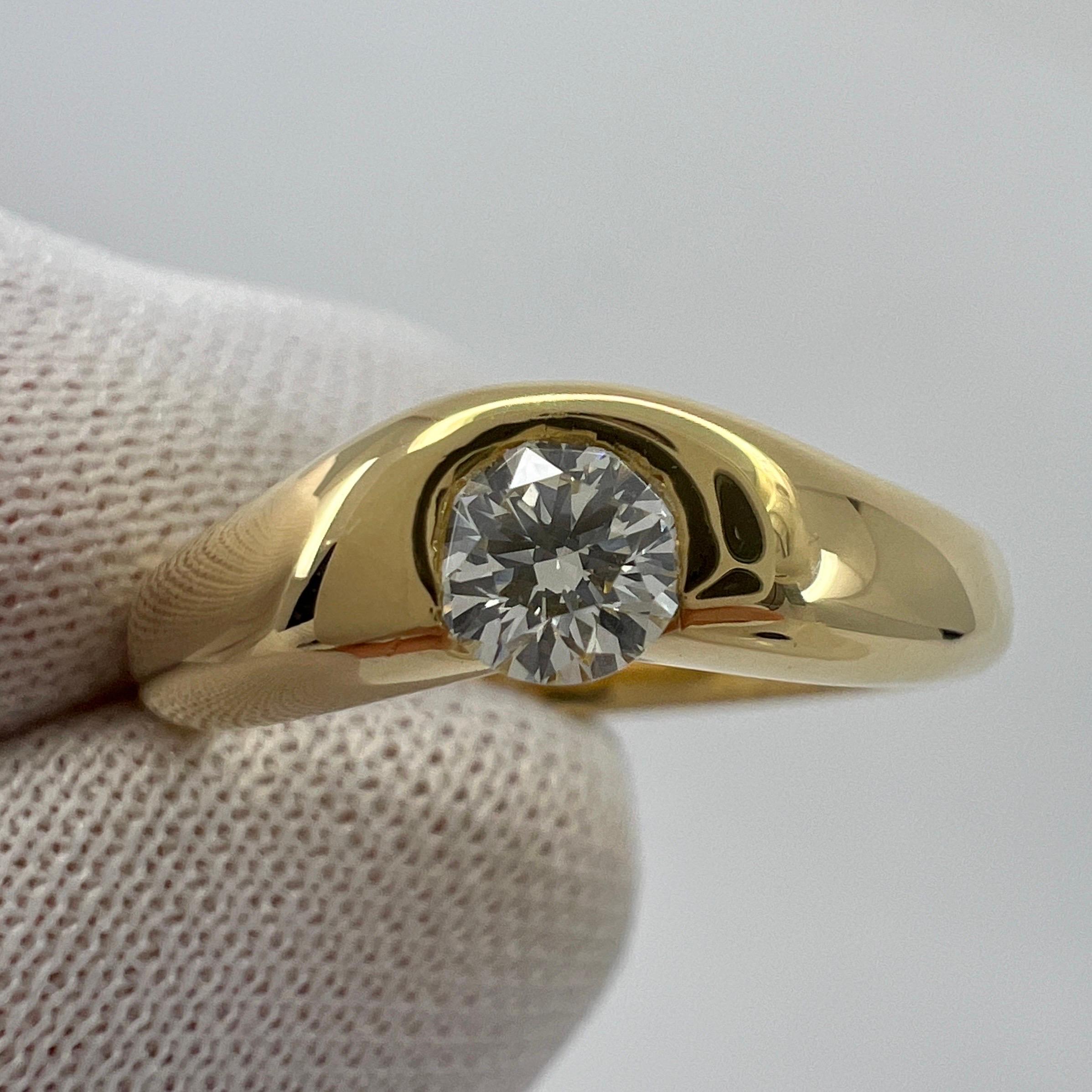 Weinlese Tiffany & Co. Rundschliff-Diamant Elsa Peretti 18k Gelb Solitaire Ring Damen
