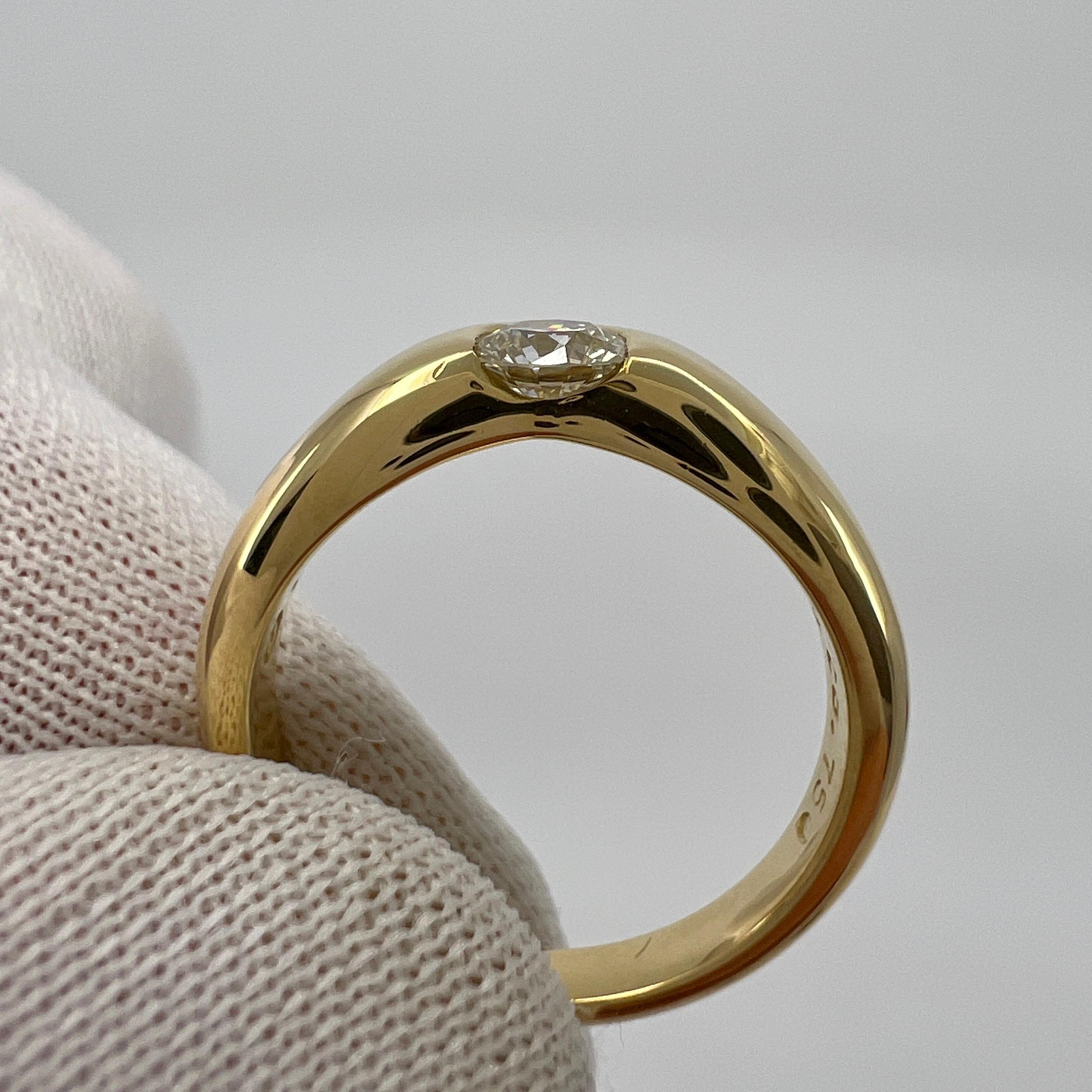 Weinlese Tiffany & Co. Rundschliff-Diamant Elsa Peretti 18k Gelb Solitaire Ring 3
