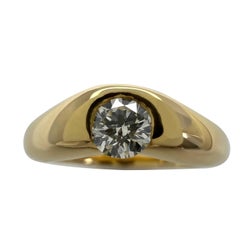 Weinlese Tiffany & Co. Rundschliff-Diamant Elsa Peretti 18k Gelb Solitaire Ring