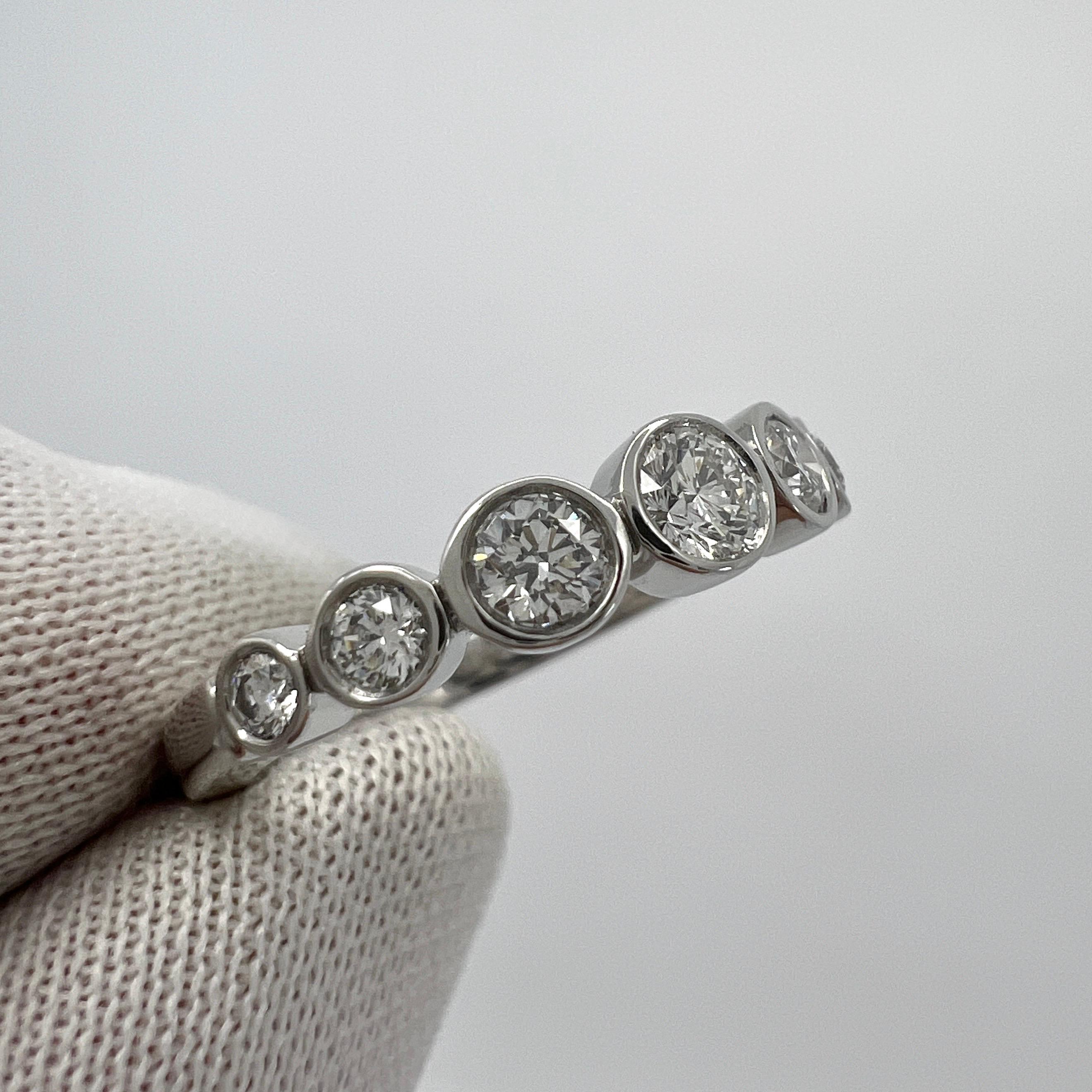 Vintage Tiffany & Co. Round 0.75ct Diamond Jazz 950 Platinum Half Eternity Ring 5