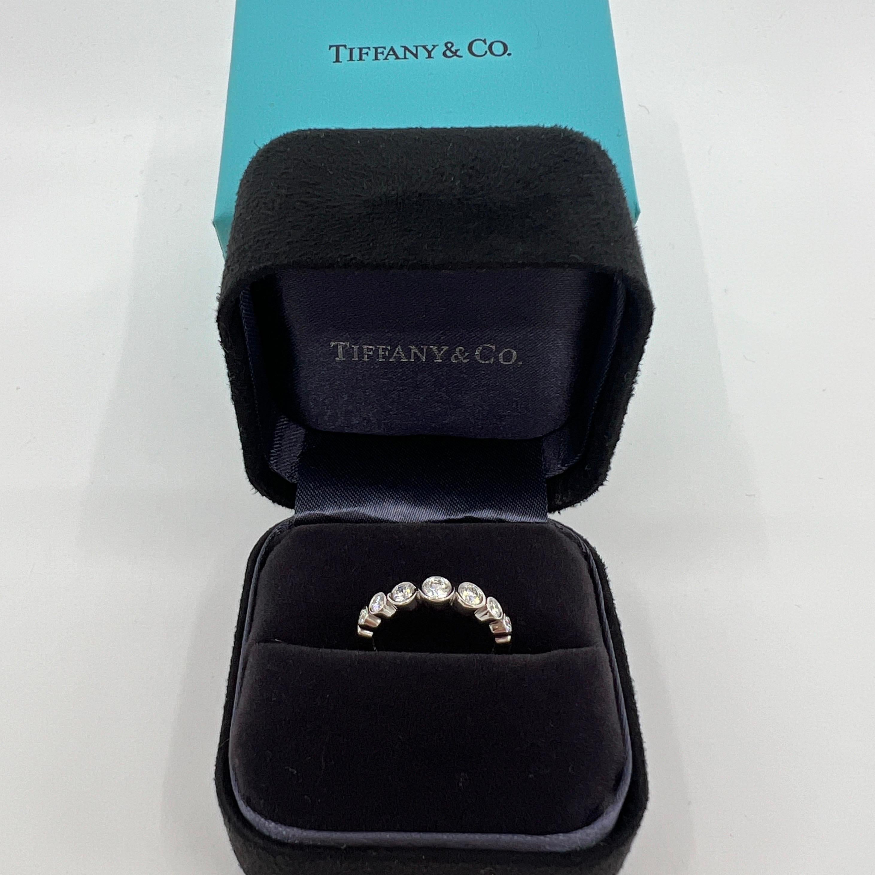 Vintage Tiffany & Co. Round 0.75ct Diamond Jazz 950 Platinum Half Eternity Ring 6