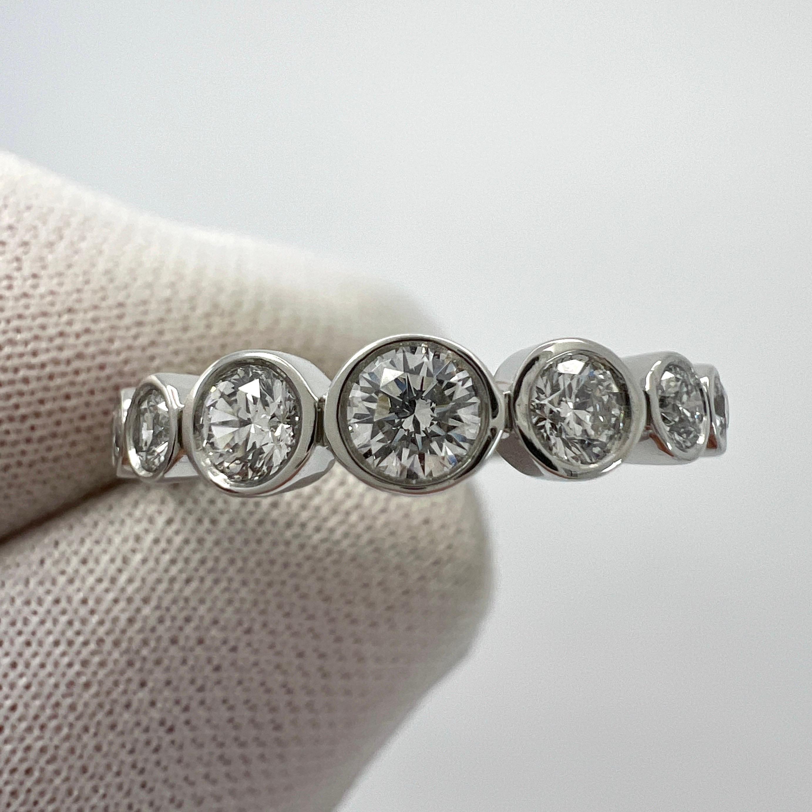 Women's Vintage Tiffany & Co. Round 0.75ct Diamond Jazz 950 Platinum Half Eternity Ring