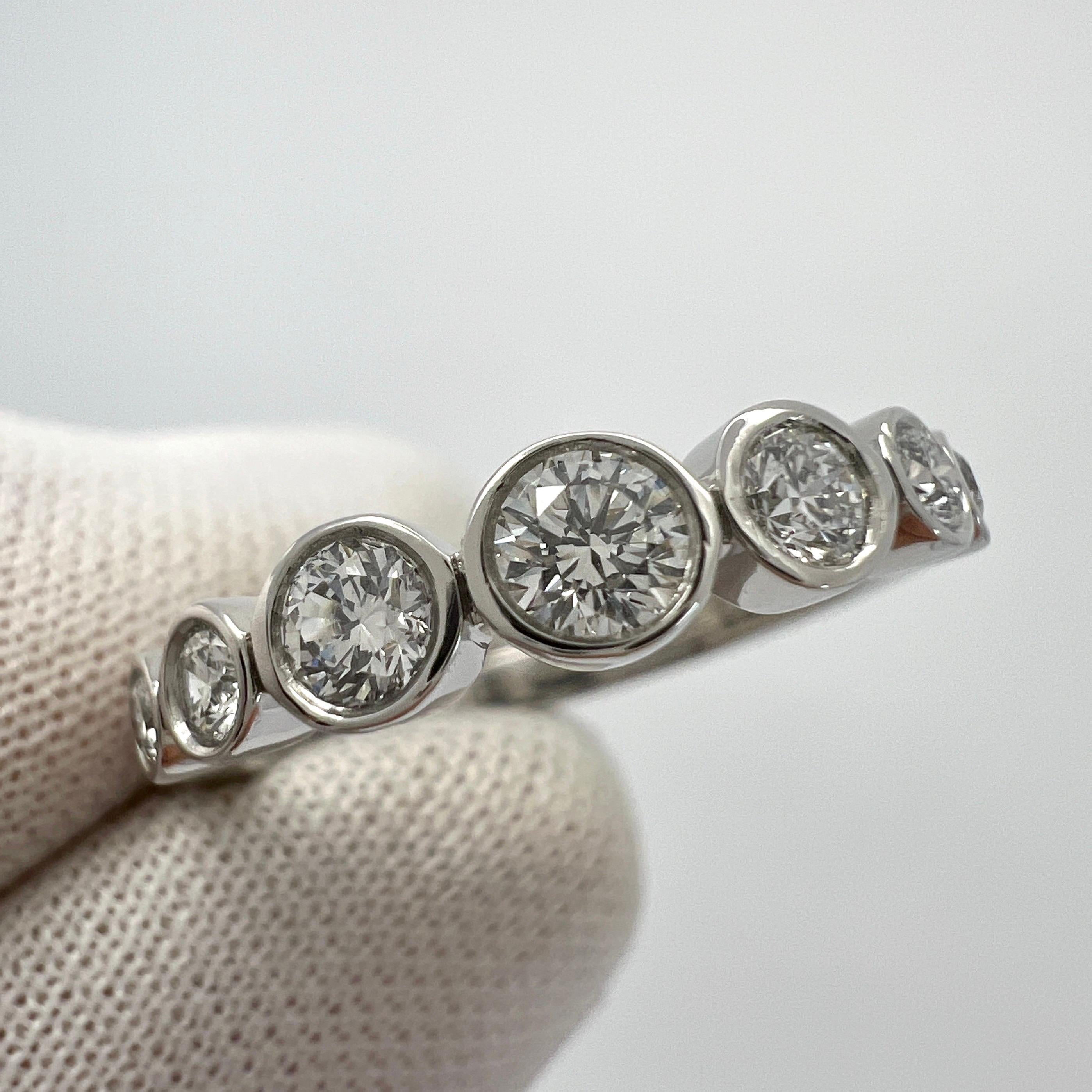 Vintage Tiffany & Co. Round 0.75ct Diamond Jazz 950 Platinum Half Eternity Ring 2