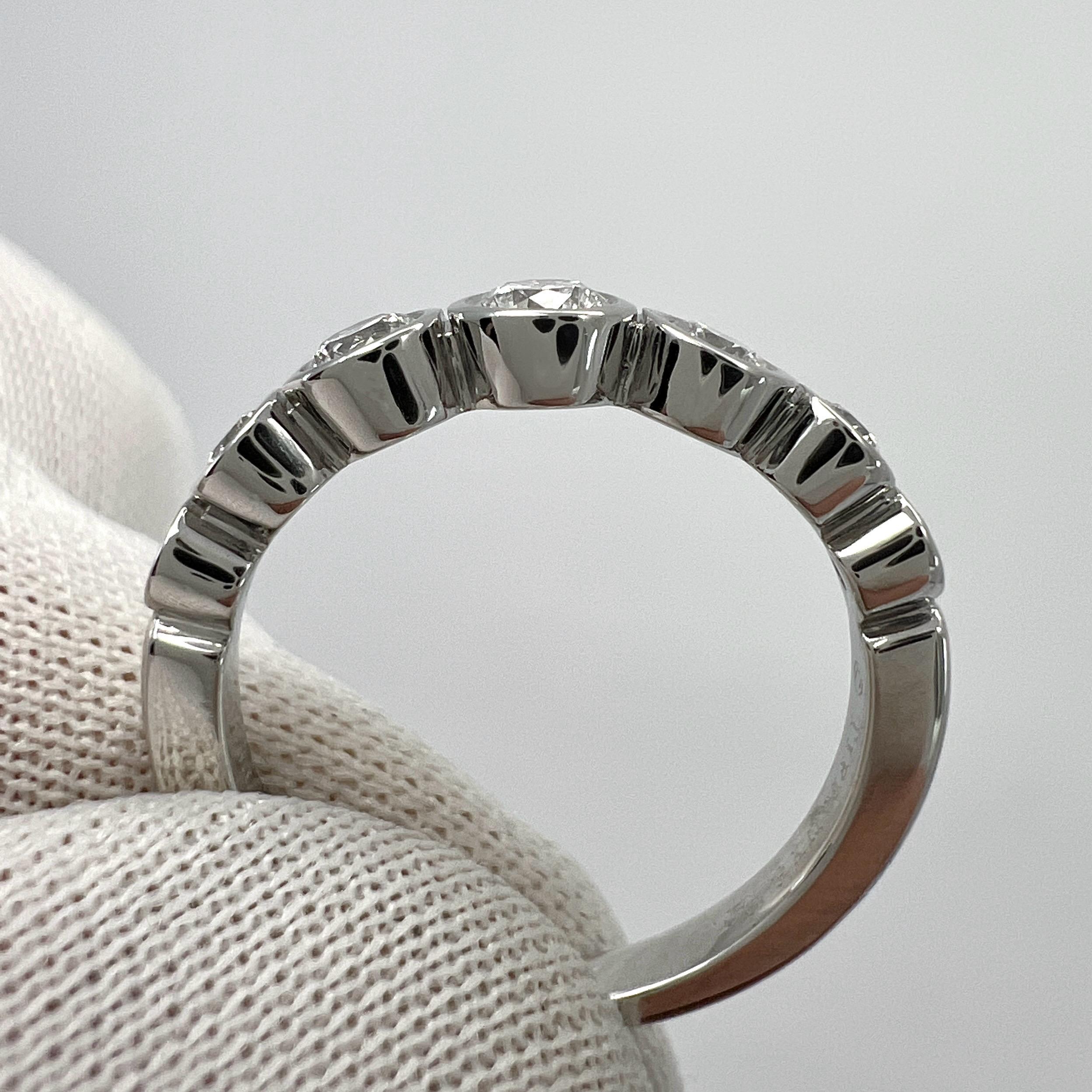 Vintage Tiffany & Co. Round 0.75ct Diamond Jazz 950 Platinum Half Eternity Ring 3