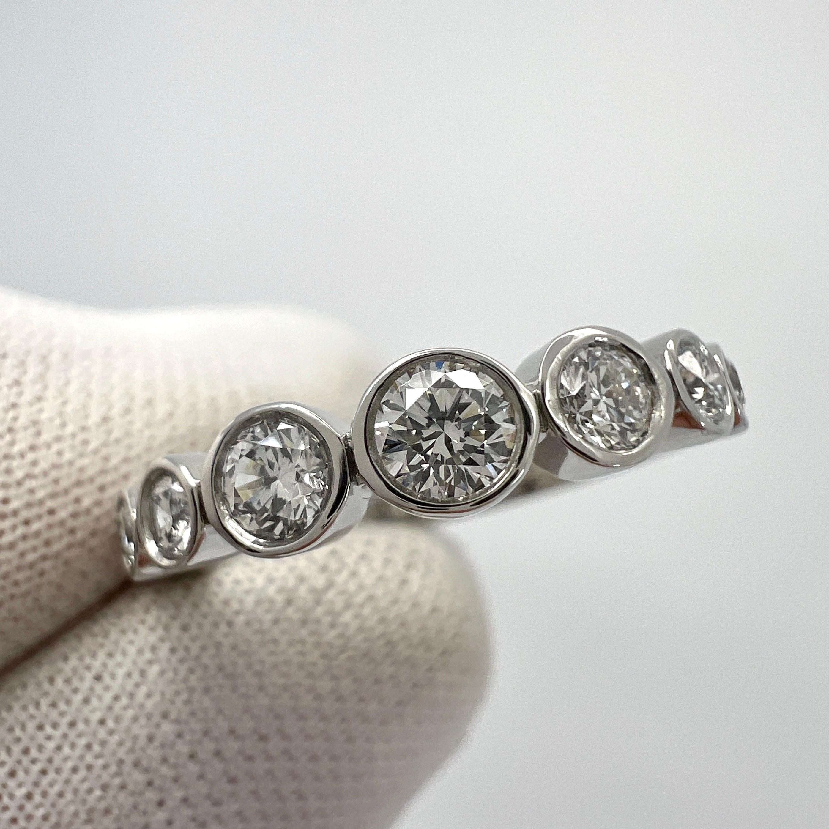 Vintage Tiffany & Co. Round 0.75ct Diamond Jazz 950 Platinum Half Eternity Ring 4
