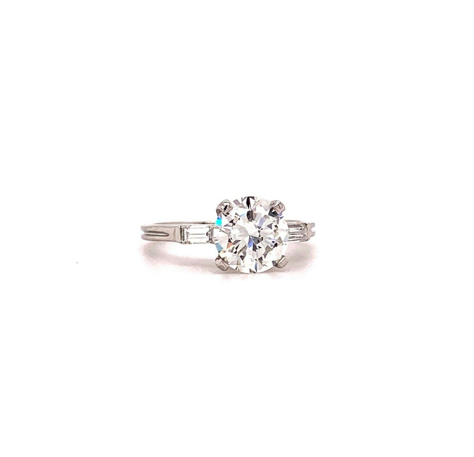 Vintage Tiffany & Co. Round Diamond 1.72 Carat Engagement Ring GIA H VS2 For Sale 5