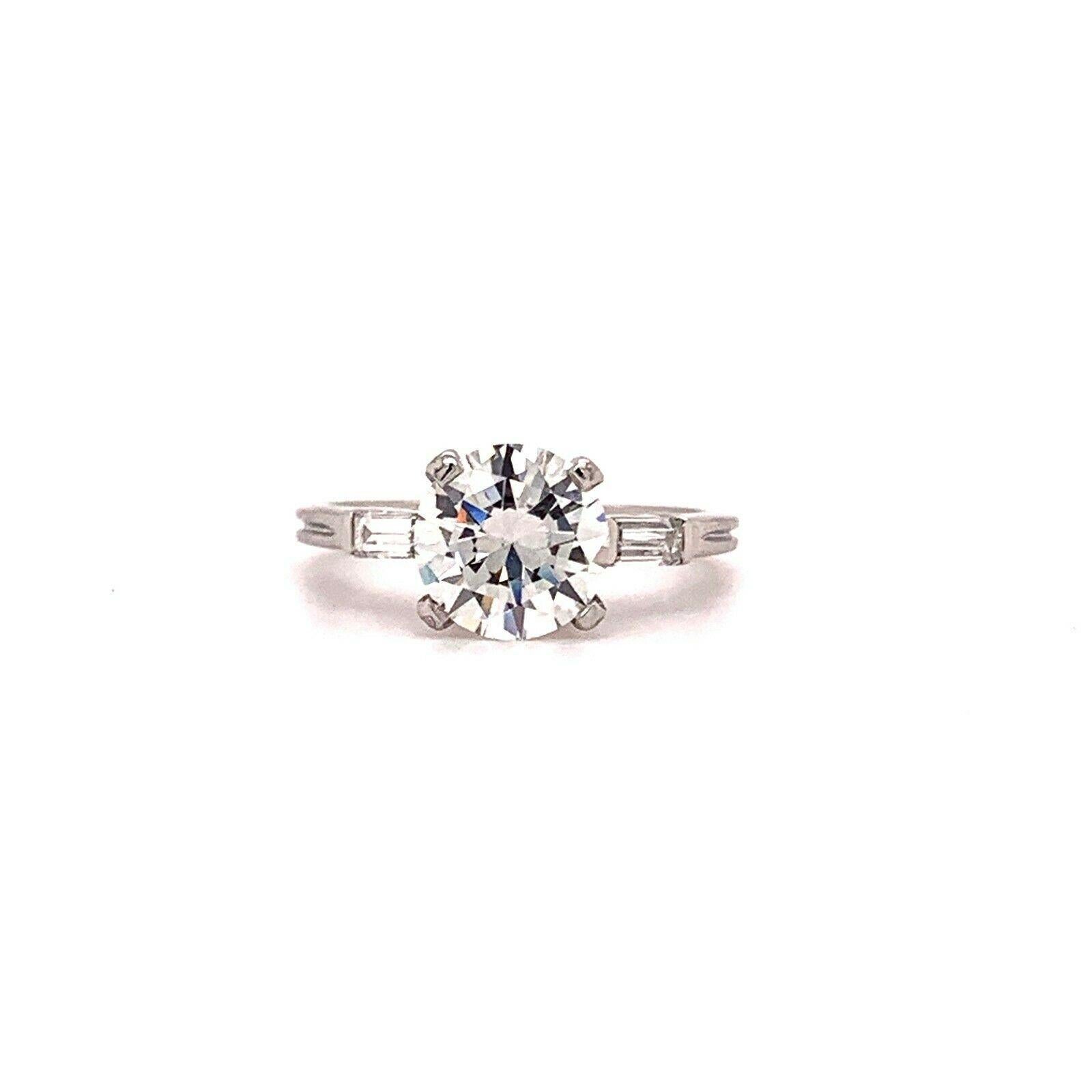 Vintage Tiffany & Co. Round Diamond 1.72 Carat Engagement Ring GIA H VS2 For Sale 6