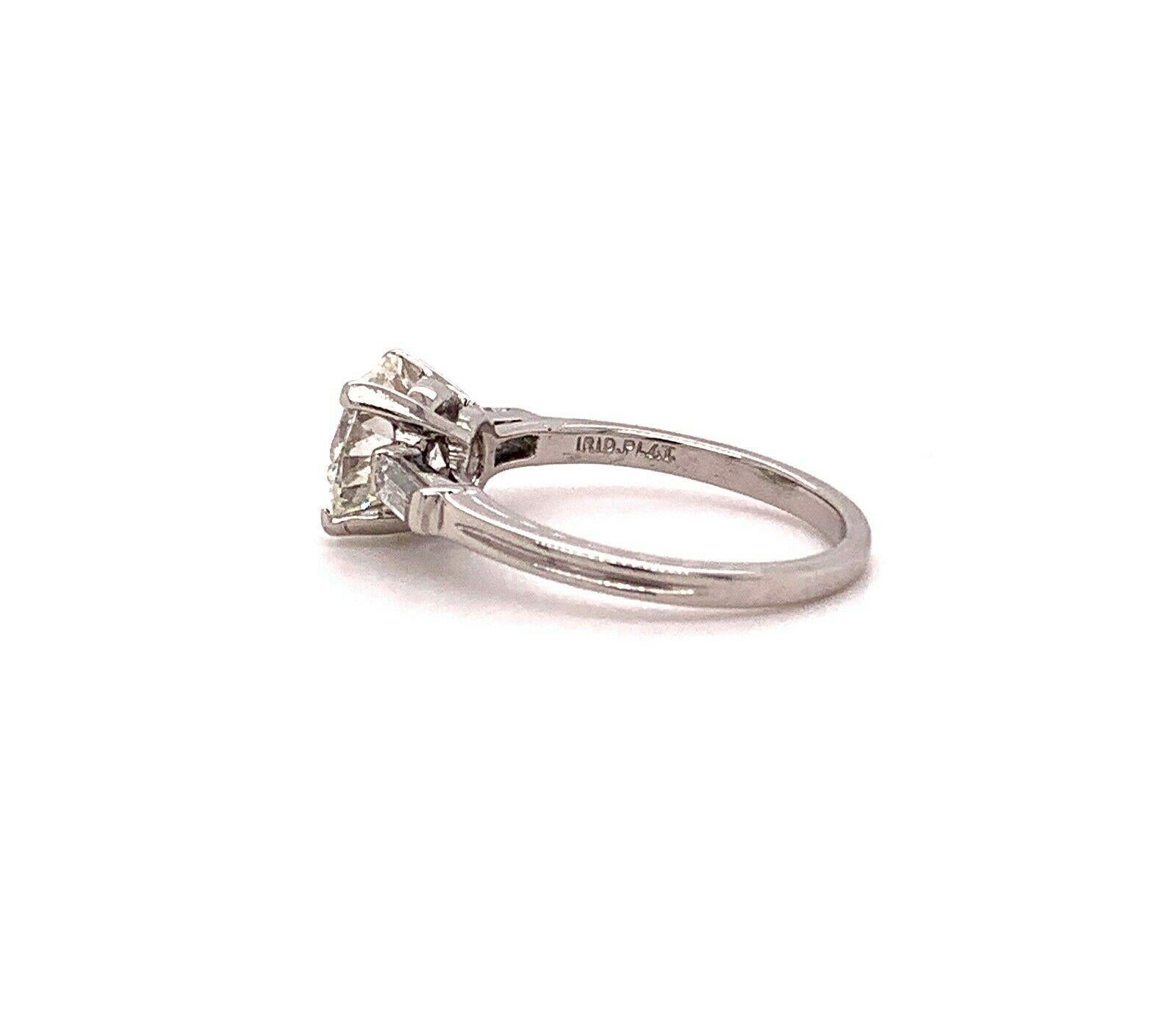Vintage Tiffany & Co. Round Diamond 1.72 Carat Engagement Ring GIA H VS2 2