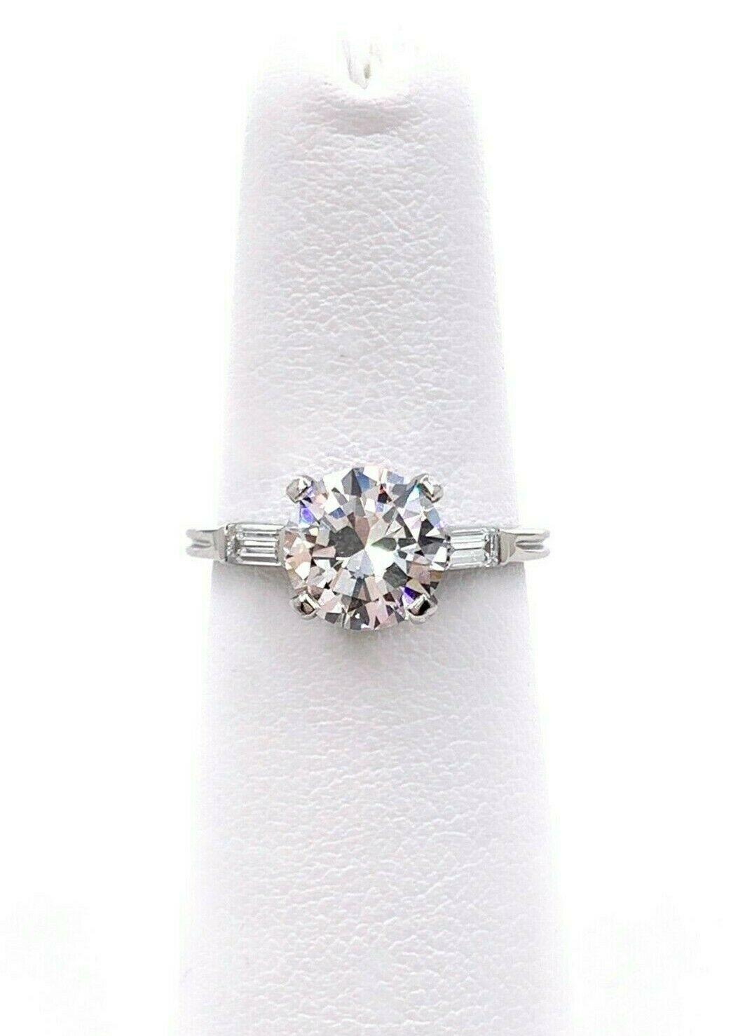 Vintage Tiffany & Co. Round Diamond 1.72 Carat Engagement Ring GIA H VS2 7