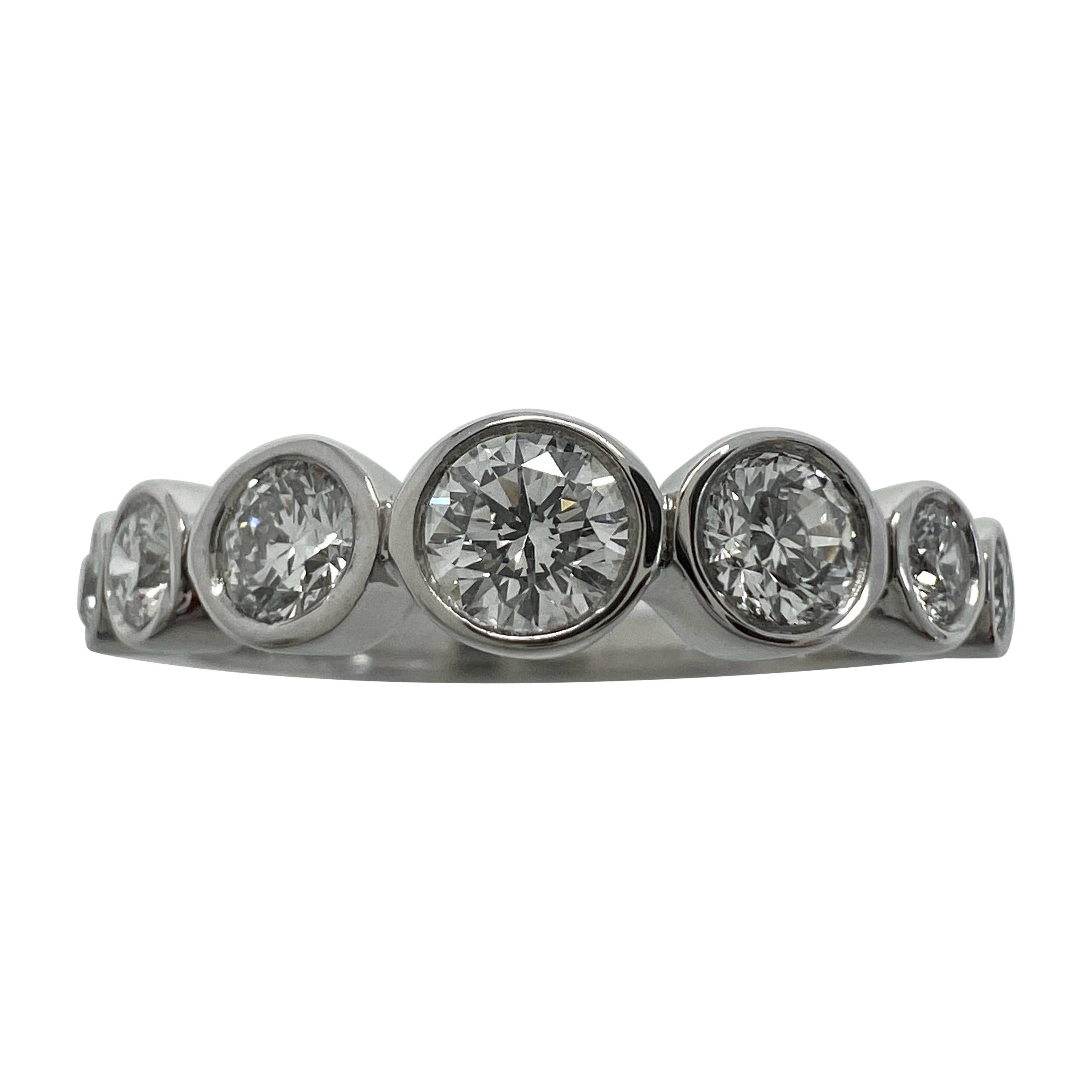 Weinlese Tiffany 
Co. Runder Diamant Jazz 950 Platin Halbe Ewigkeit Ring im Angebot