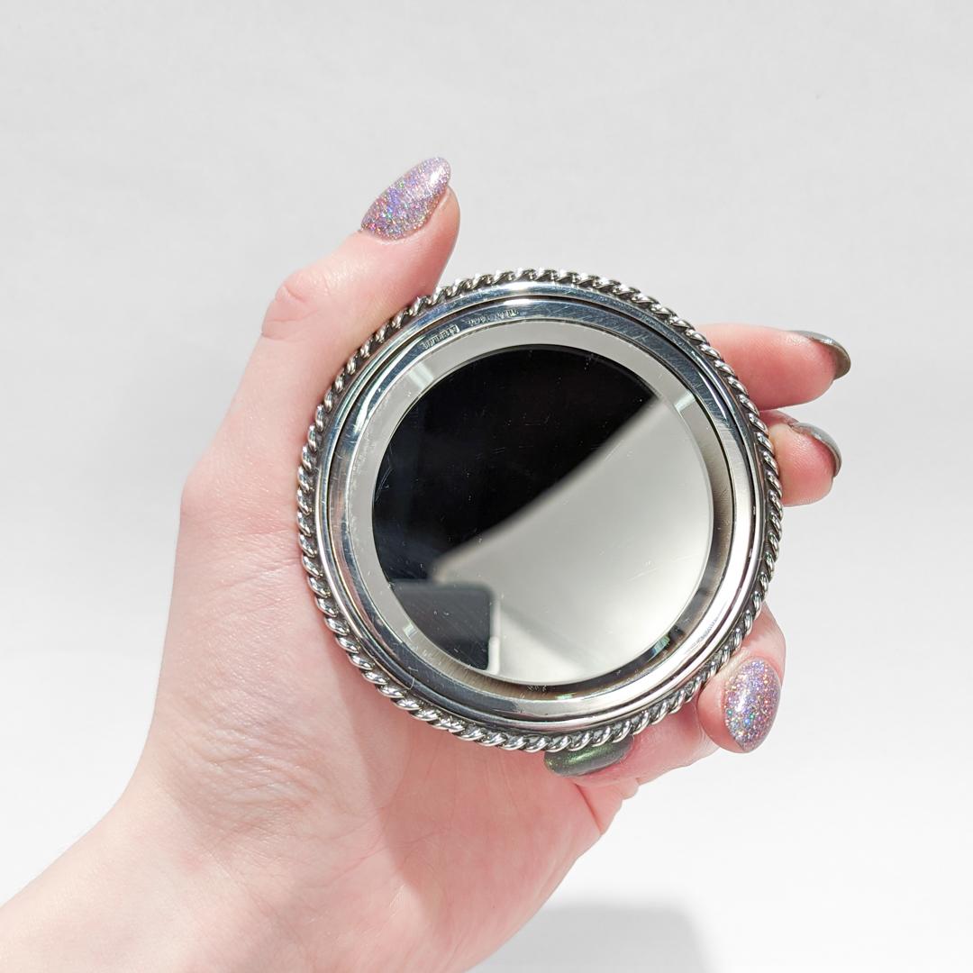 Vintage Tiffany & Co. Round Sterling Silver Hand Mirror 7