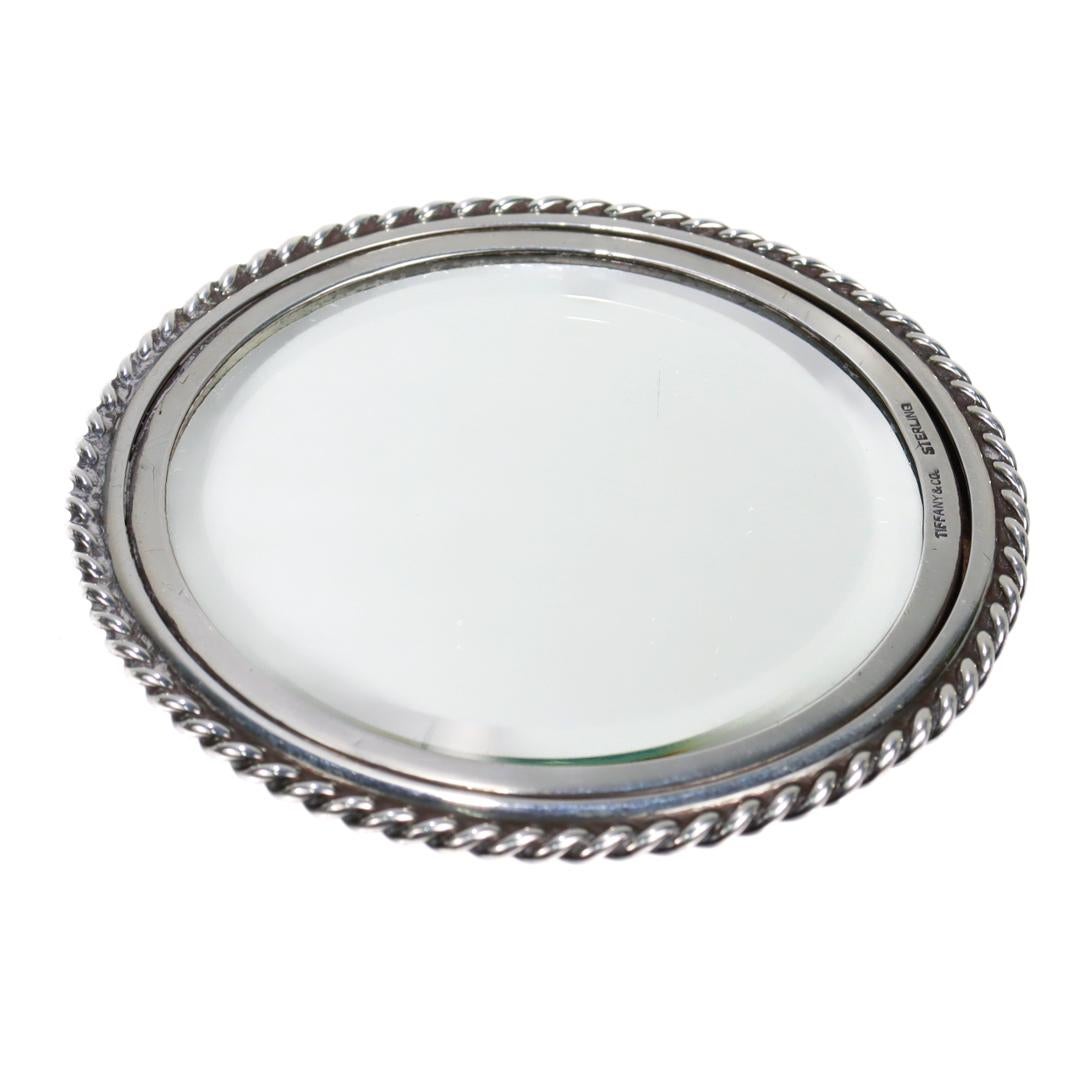 Vintage Tiffany & Co. Round Sterling Silver Hand Mirror 2