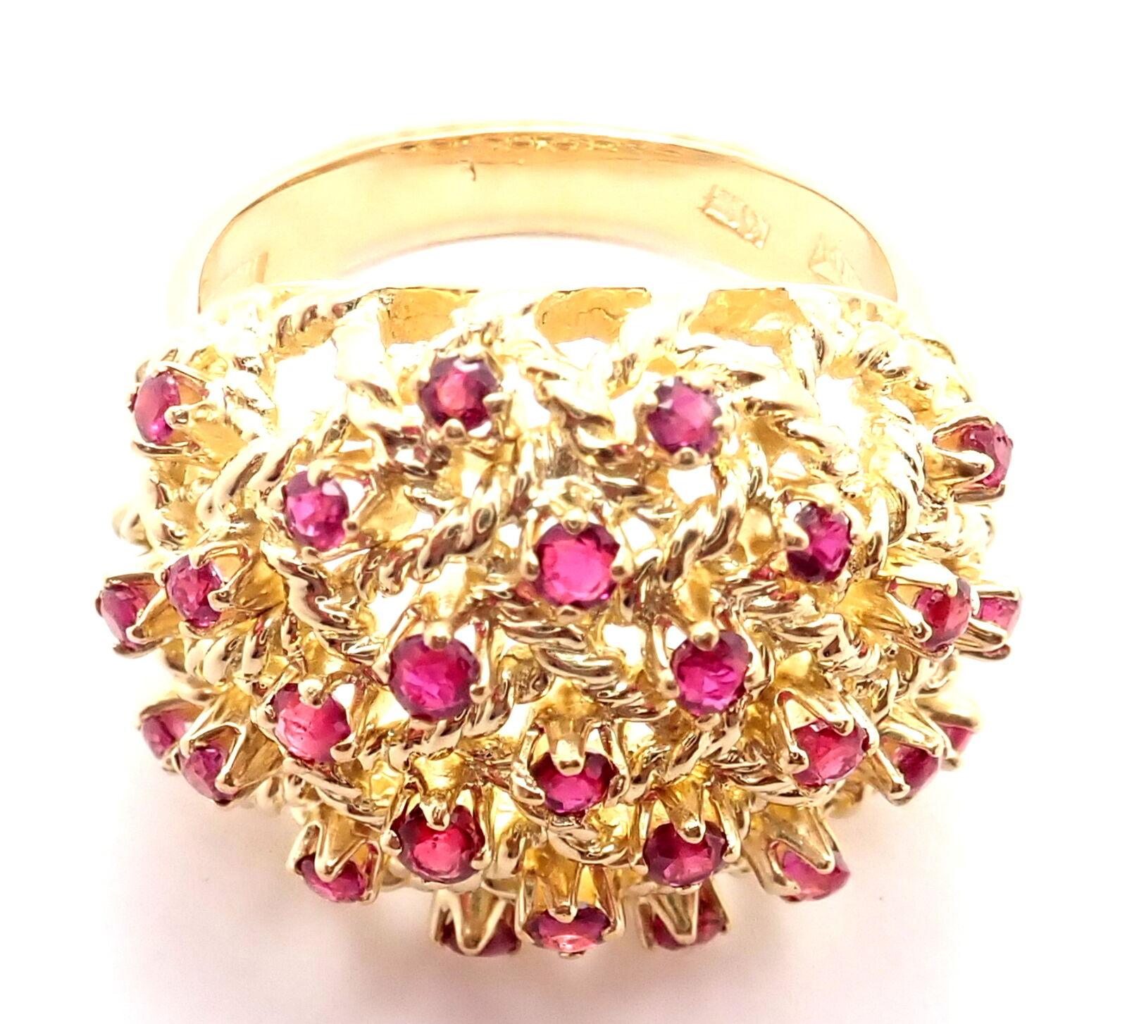 Women's or Men's Vintage Tiffany & Co. Ruby Cocktail Yellow Gold Dome Ring