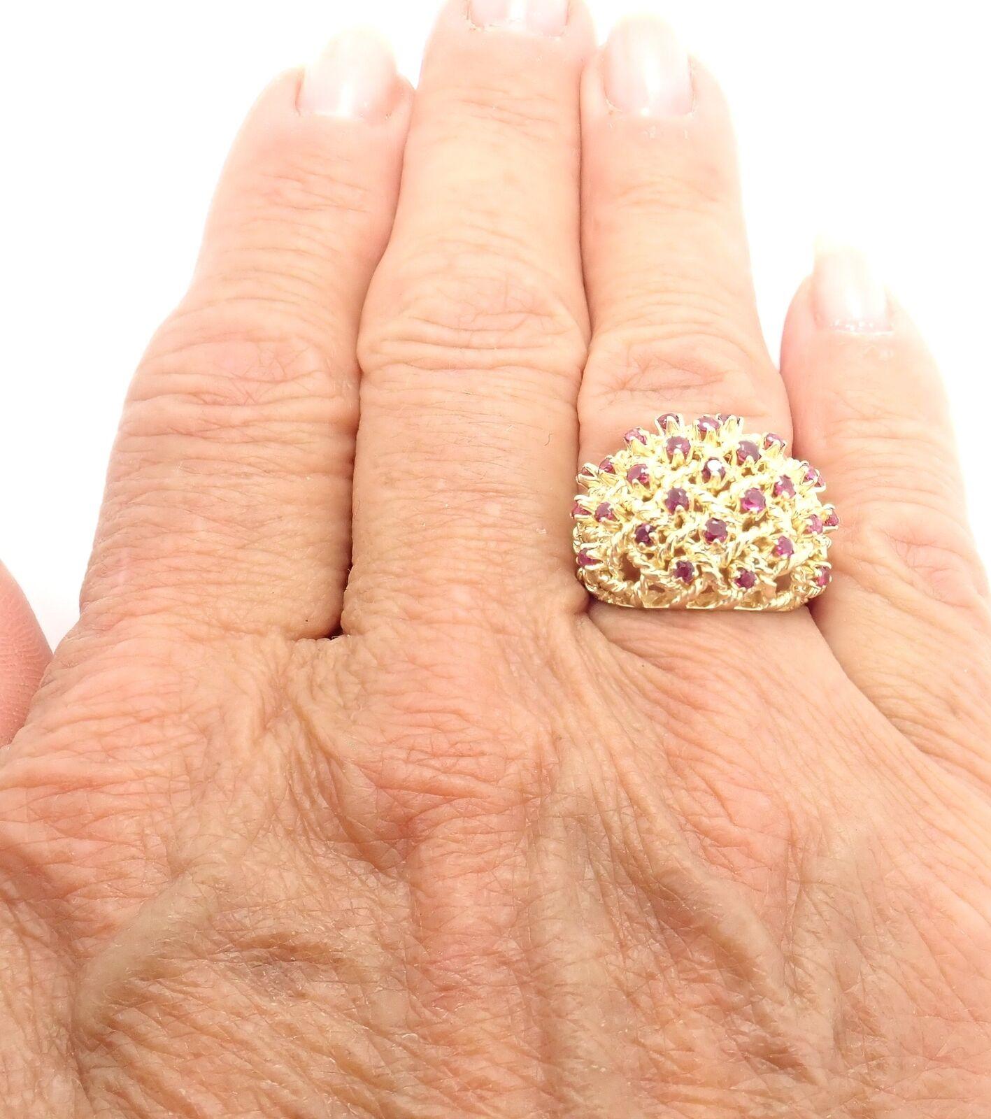 Vintage Tiffany & Co. Ruby Cocktail Yellow Gold Dome Ring 4